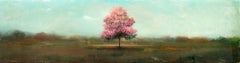 Bourgogne - contemporáneo, paisaje, árbol, acrílico y resina sobre panel