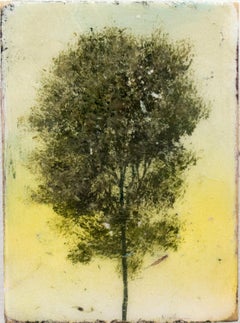 Cameo Pair - small, diptych, colourful, trees, resined, acrylic, oil, on panel