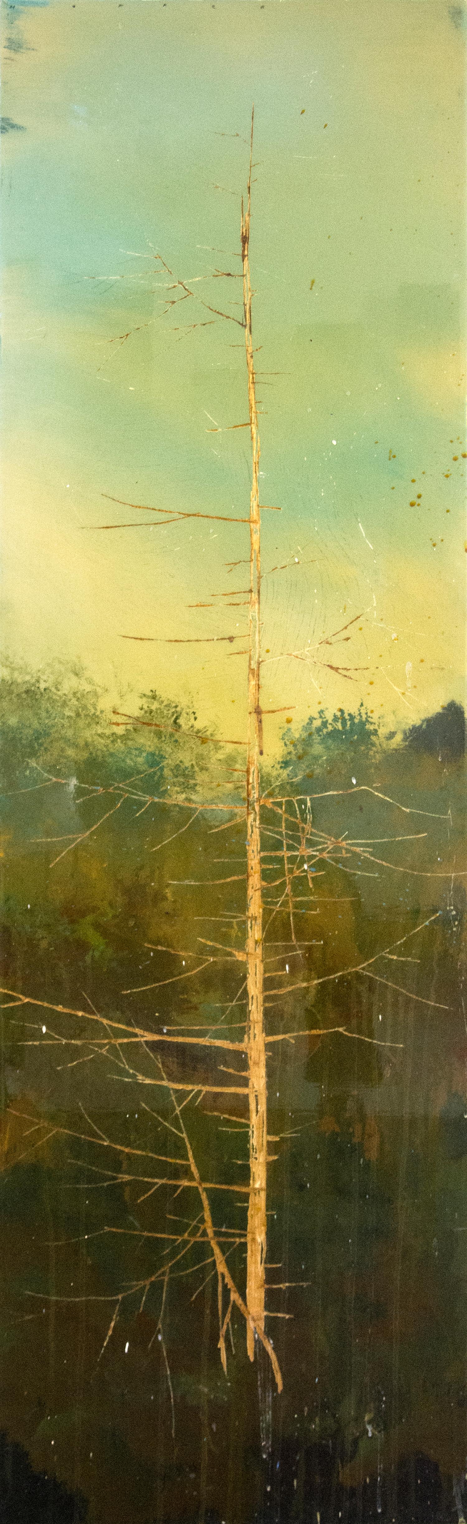 Peter Hoffer Landscape Painting - Carved Tree Portrait
