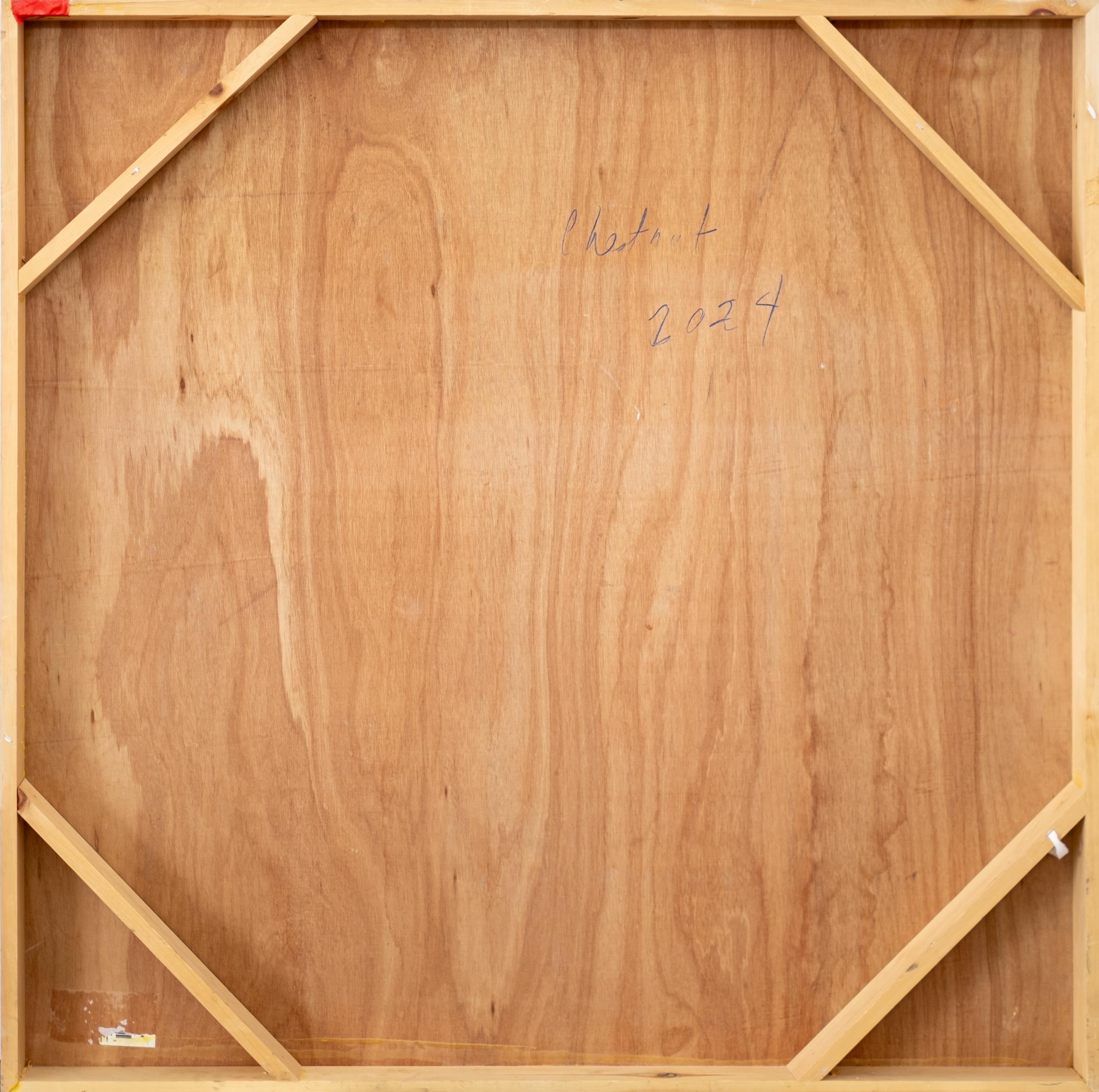 Castaño - contemporáneo, paisaje, árbol, figurativo, acrílico y resina sobre panel en venta 8