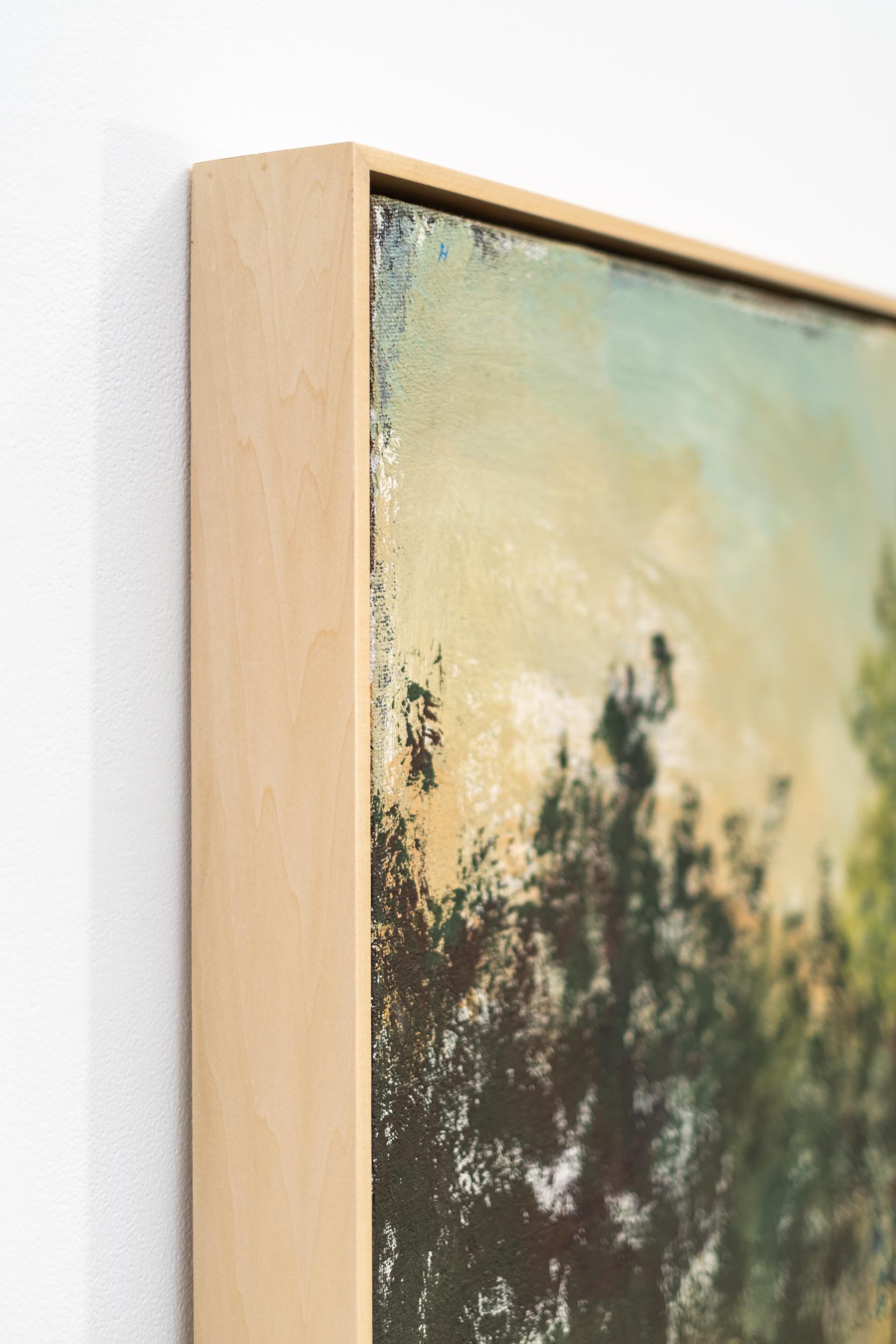 Mirada - contemporánea, figurativa, paisaje, arcilla y pigmento sobre yute en venta 6
