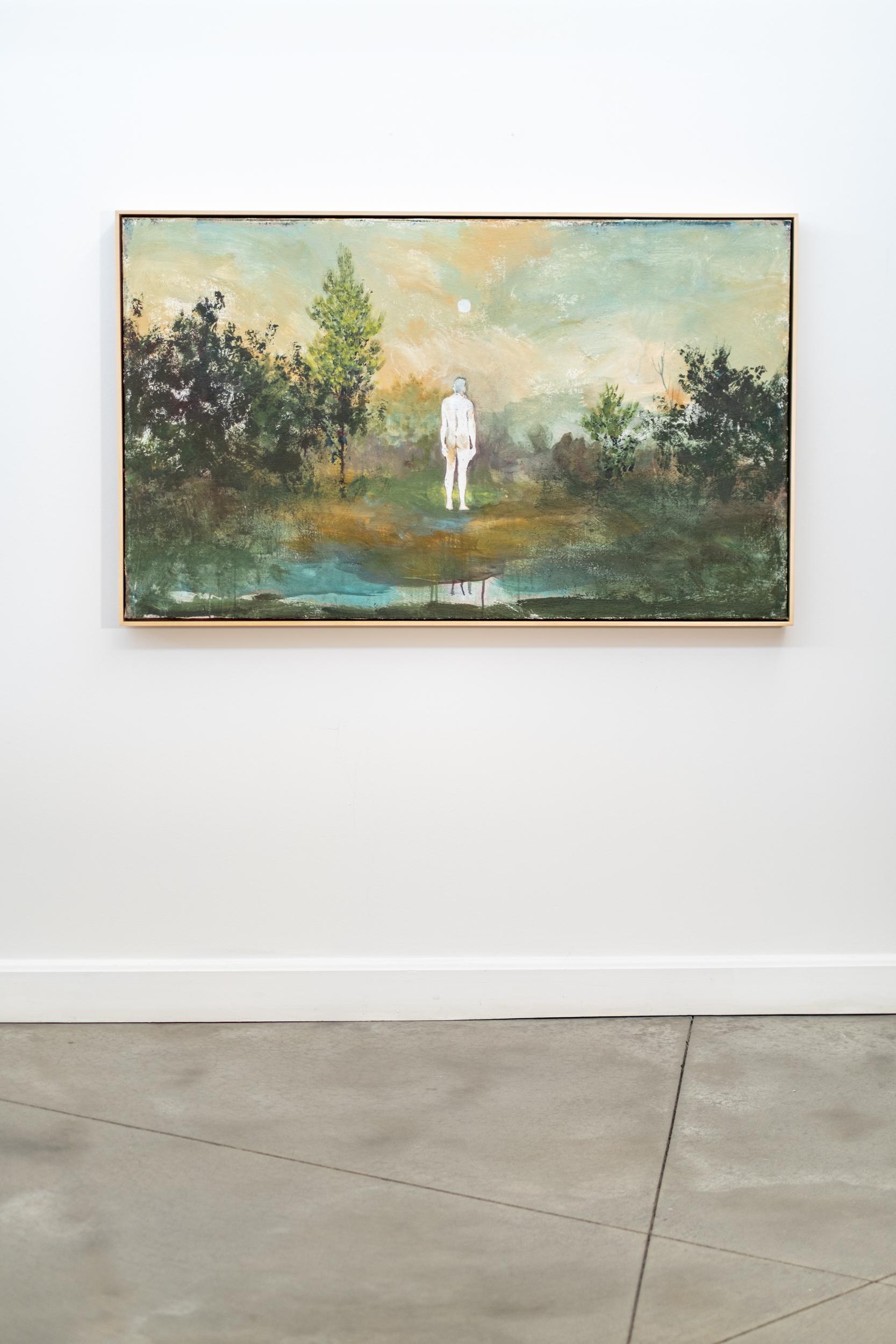 Mirada - contemporánea, figurativa, paisaje, arcilla y pigmento sobre yute - Painting de Peter Hoffer