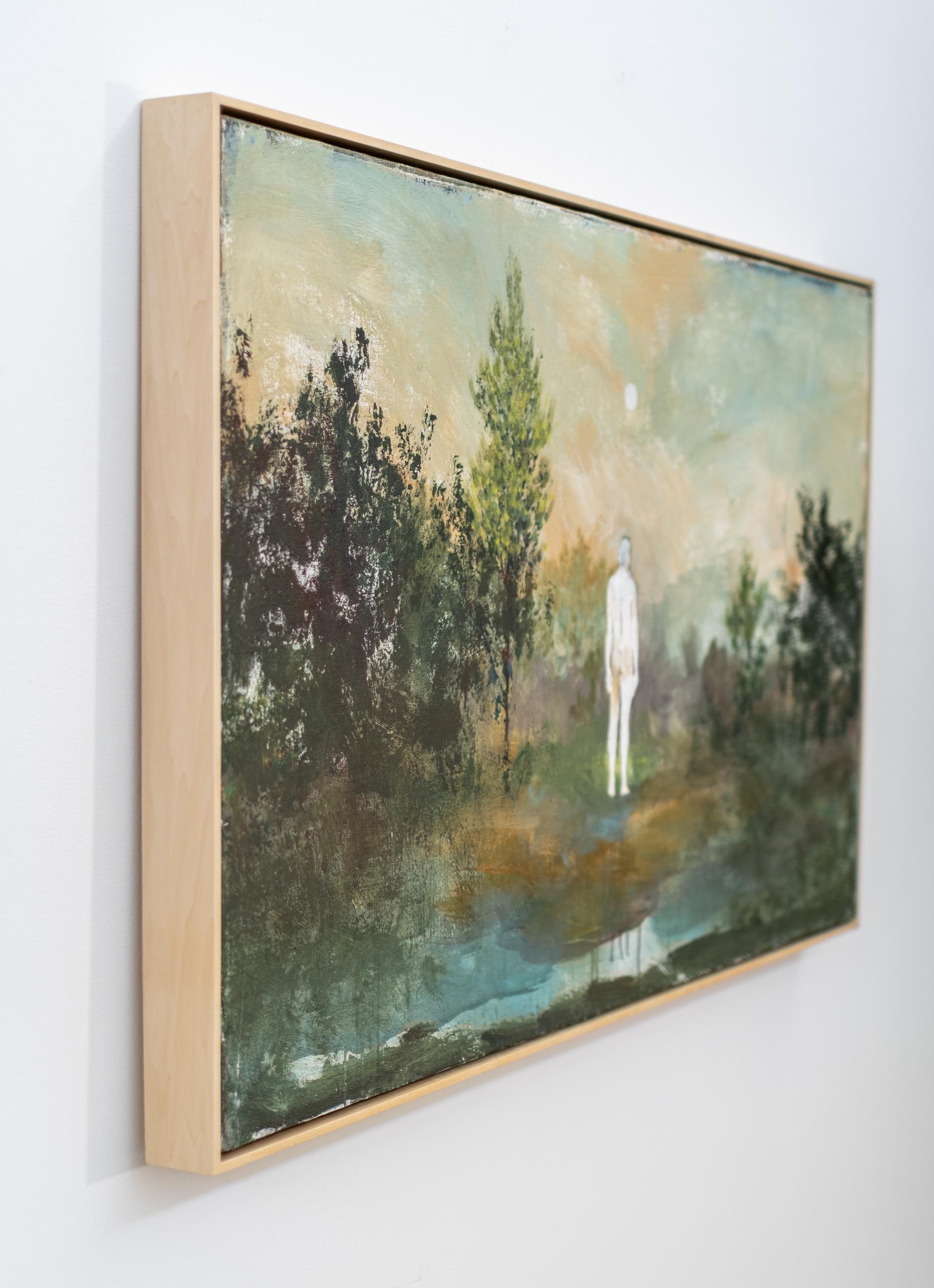 Mirada - contemporánea, figurativa, paisaje, arcilla y pigmento sobre yute - Painting Contemporáneo de Peter Hoffer