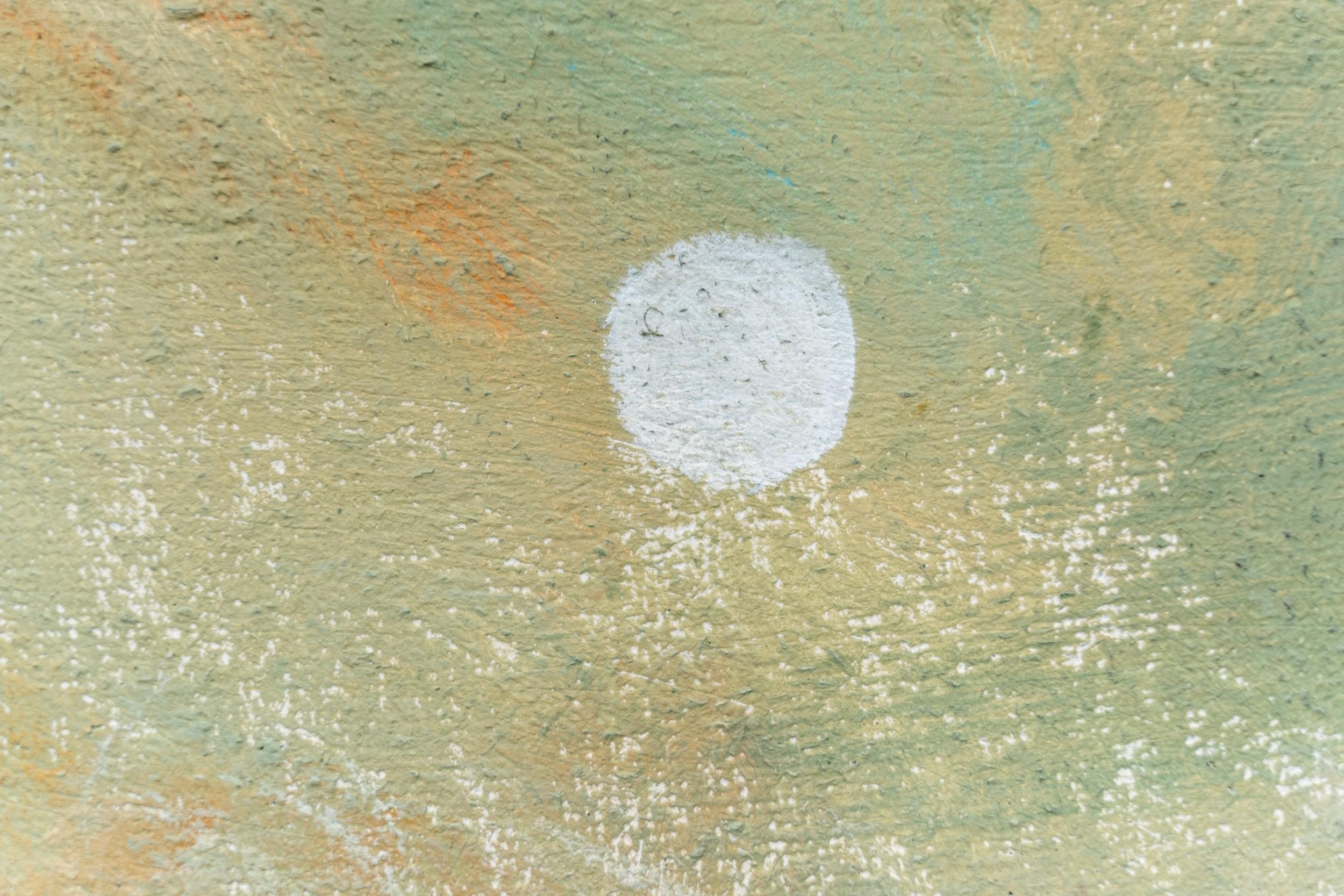 Mirada - contemporánea, figurativa, paisaje, arcilla y pigmento sobre yute en venta 4