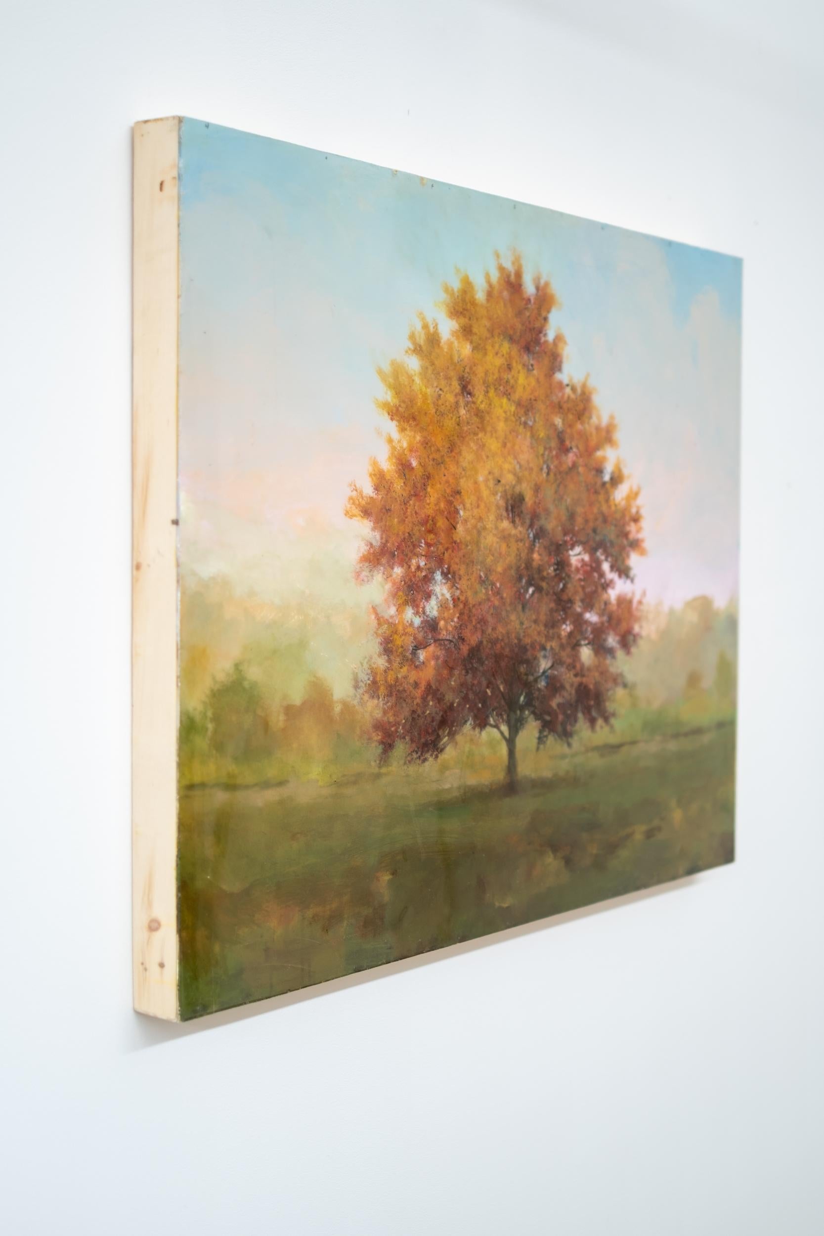 Hurón - contemporáneo, paisaje, árbol, figurativo, acrílico y resina sobre panel - Painting Contemporáneo de Peter Hoffer