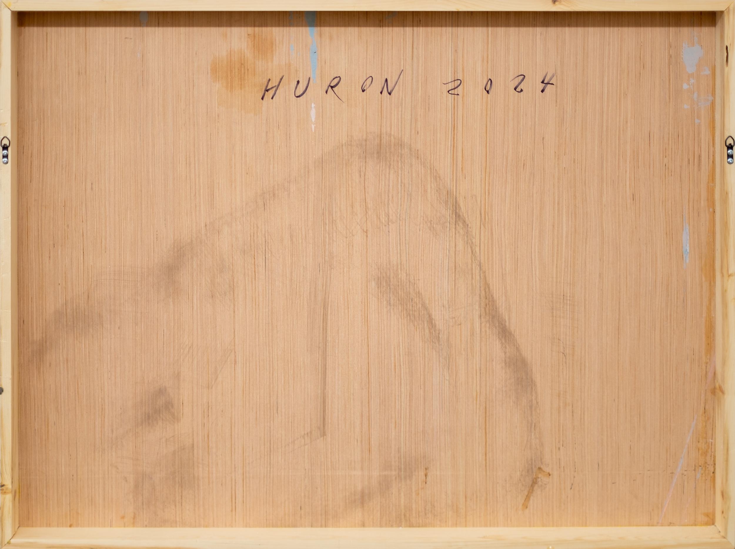 Hurón - contemporáneo, paisaje, árbol, figurativo, acrílico y resina sobre panel en venta 3