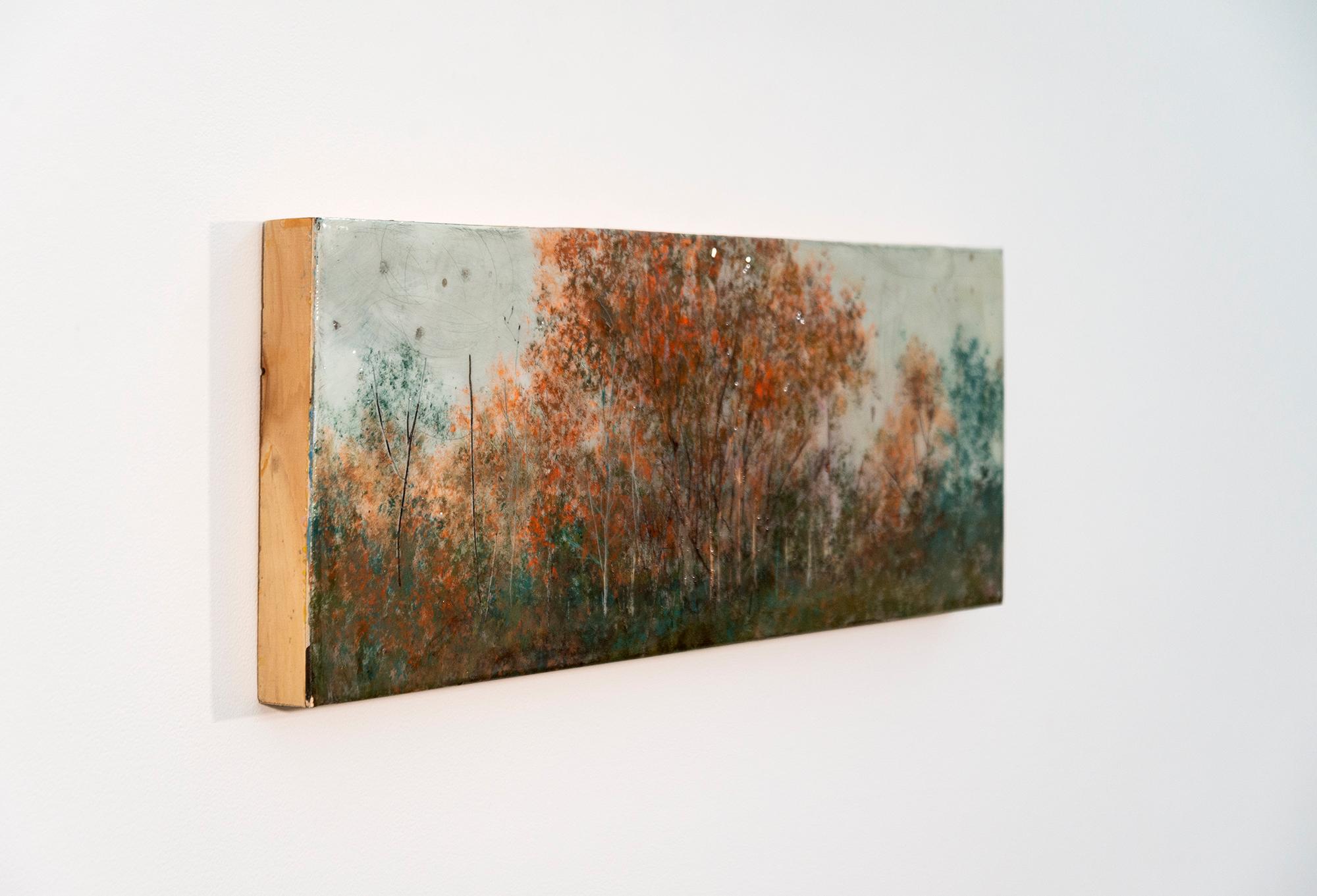 AM Contemporary - contemporain, paysage, arbres, acrylique et résine sur panneau - Painting de Peter Hoffer