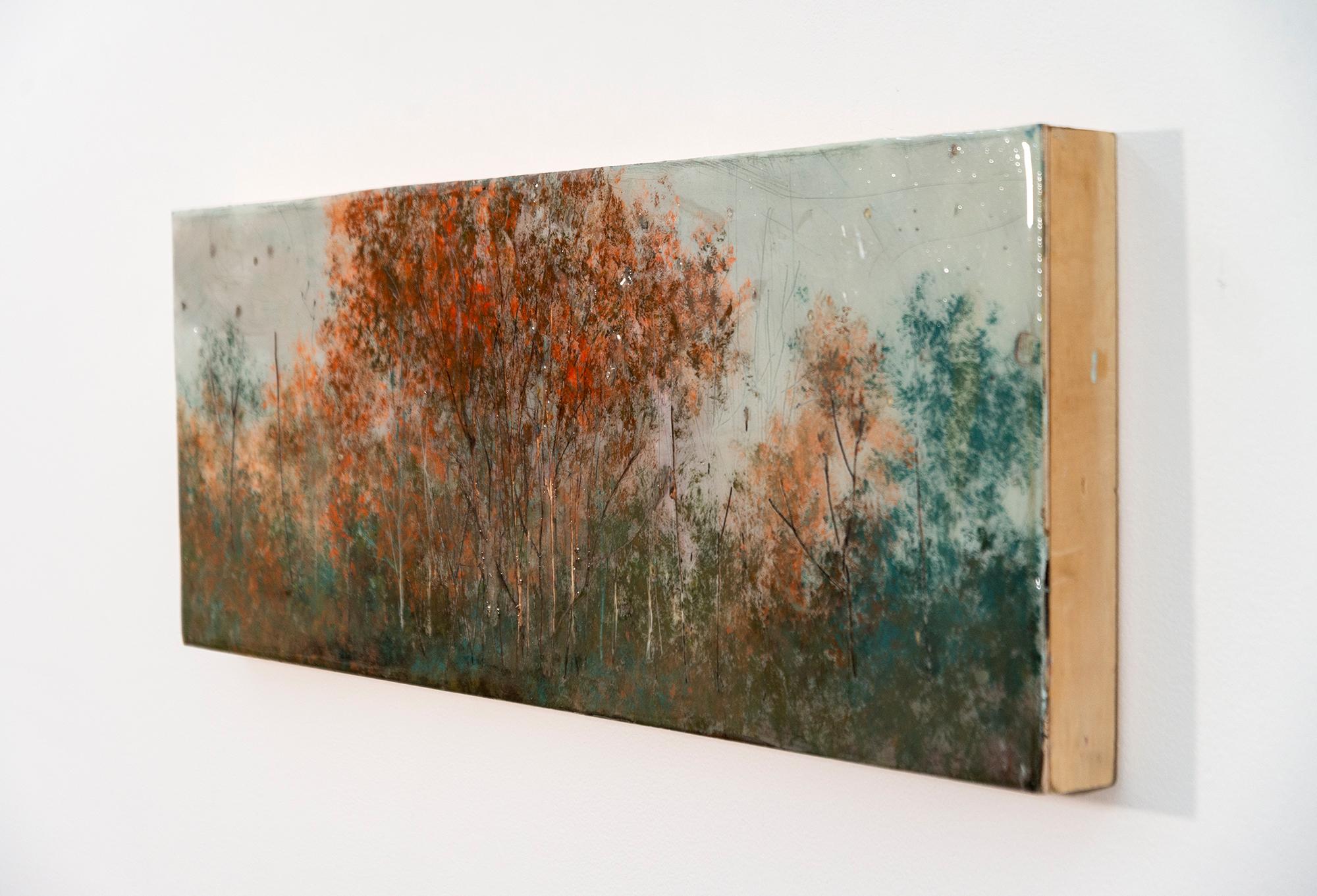 AM Contemporary - contemporain, paysage, arbres, acrylique et résine sur panneau - Contemporain Painting par Peter Hoffer