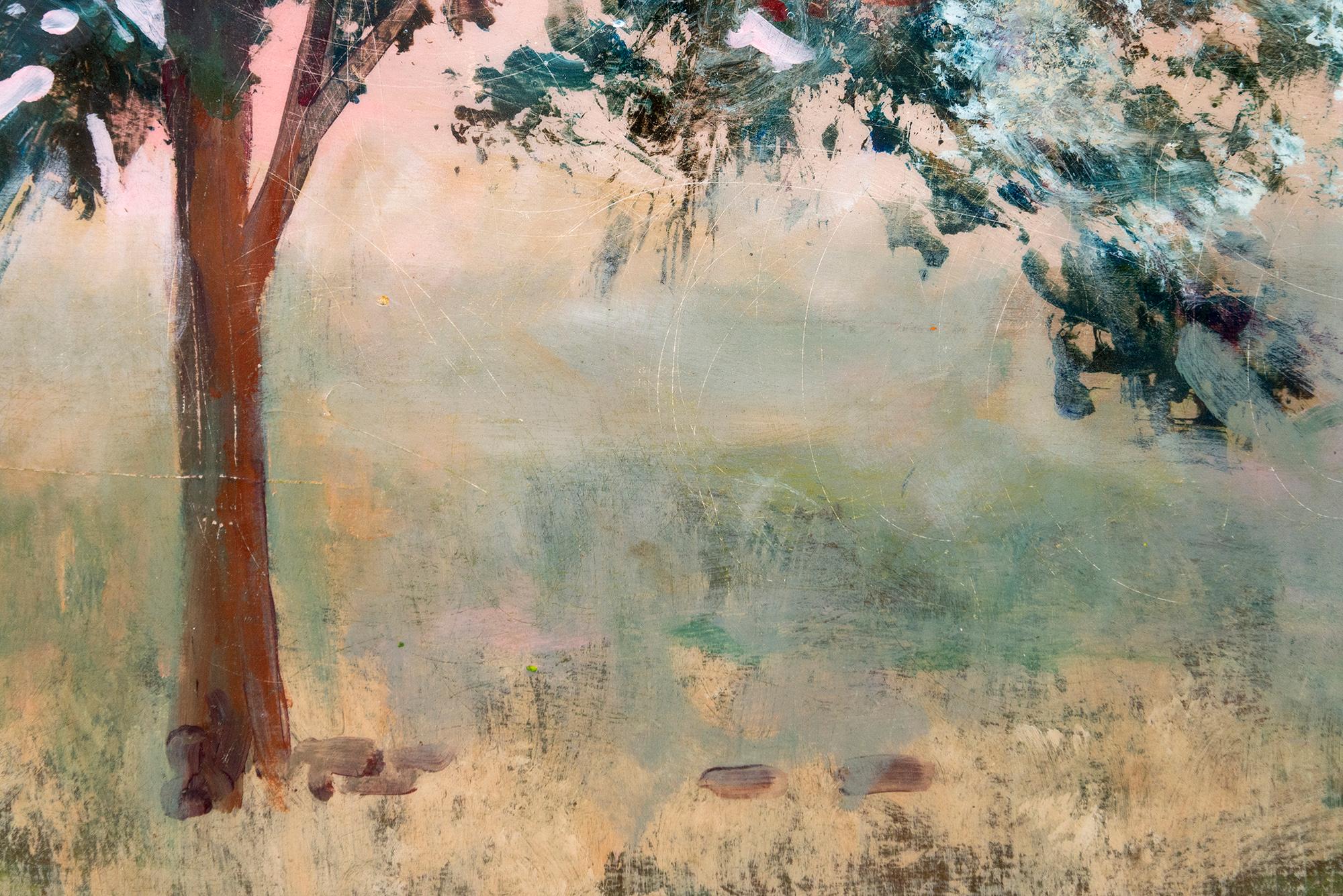 Peche - contemporaneo, paesaggio, albero, acrilico e resina su pannello 5