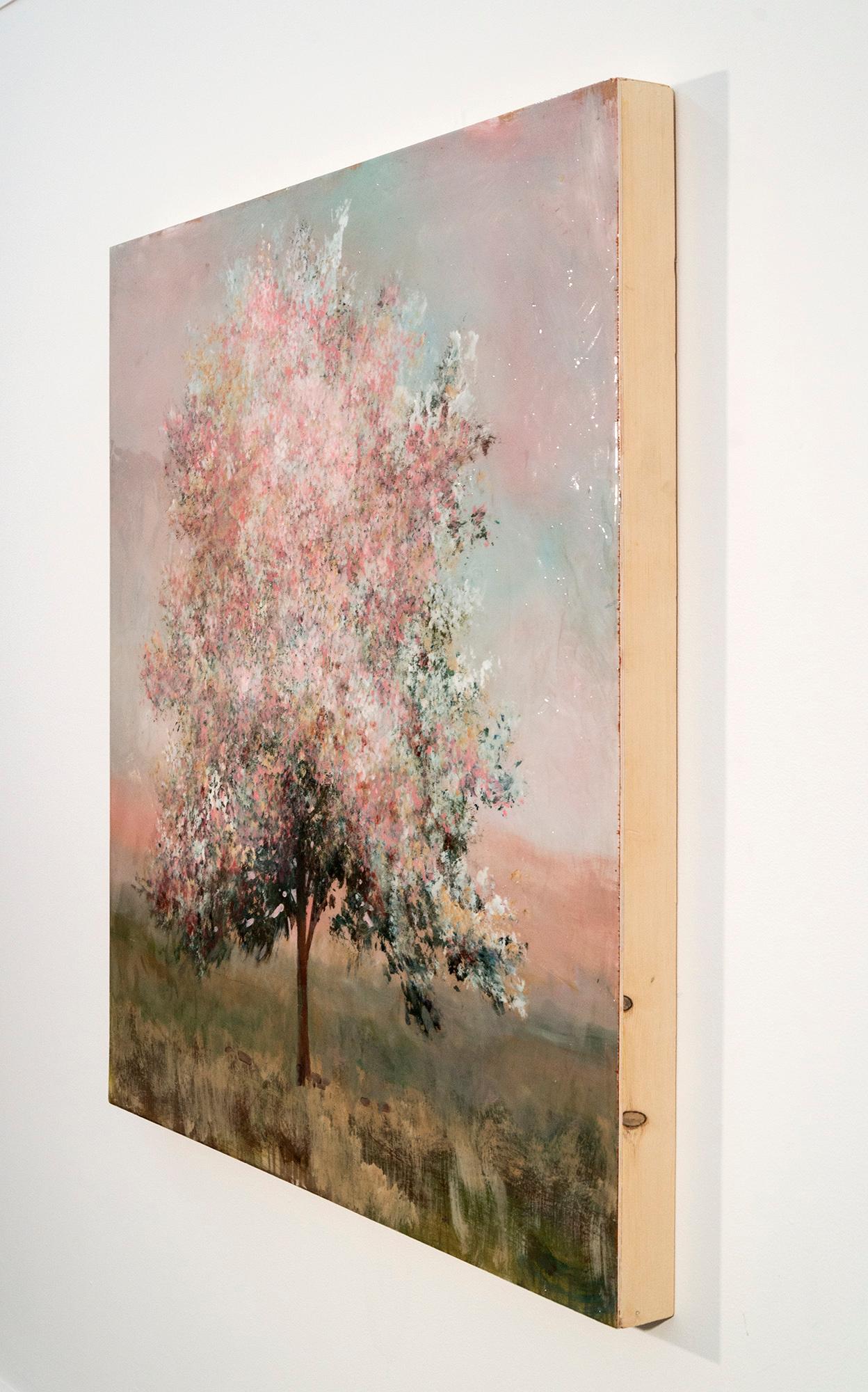 Peche - contemporaneo, paesaggio, albero, acrilico e resina su pannello - Painting Contemporaneo di Peter Hoffer