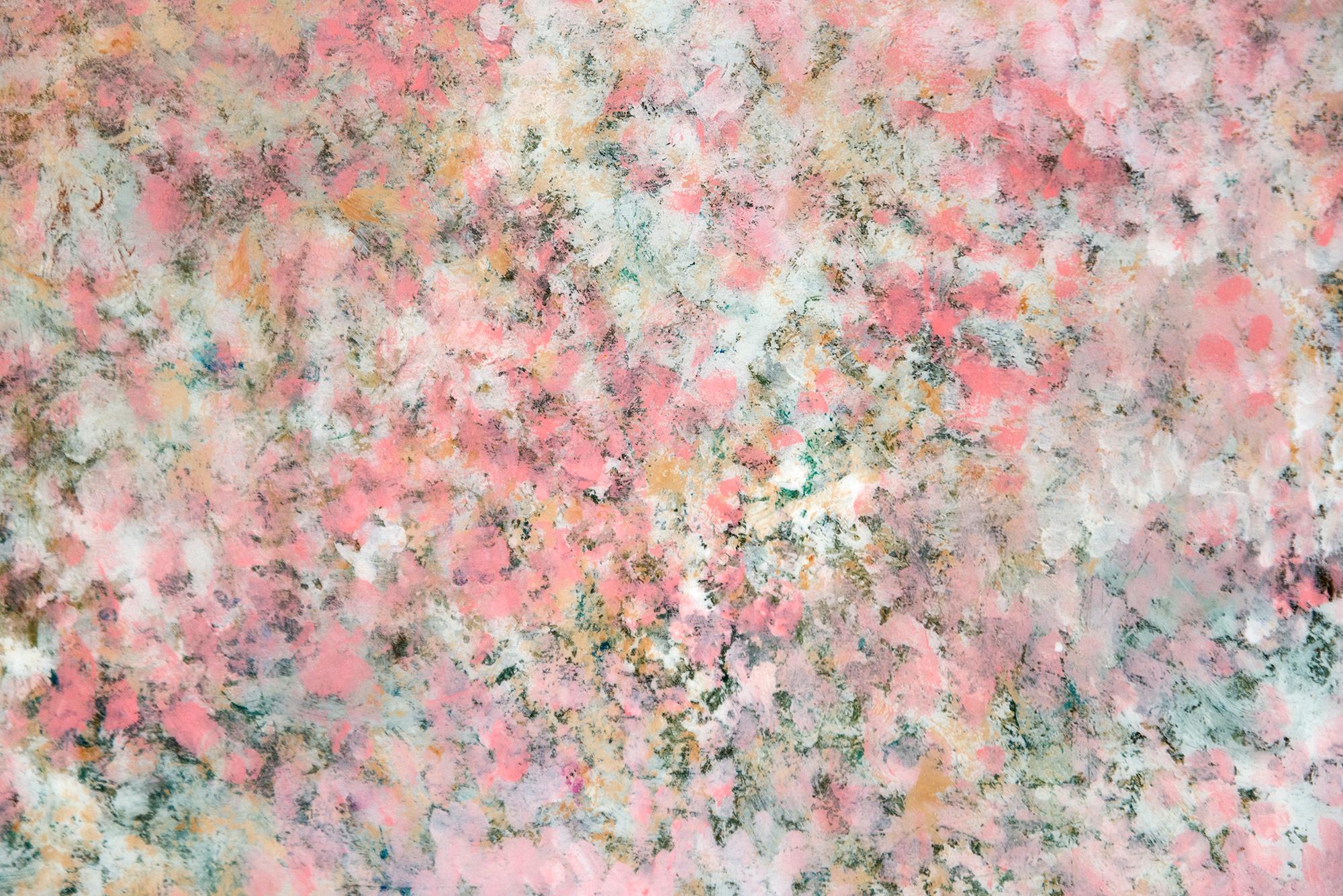Peche - contemporaneo, paesaggio, albero, acrilico e resina su pannello 2