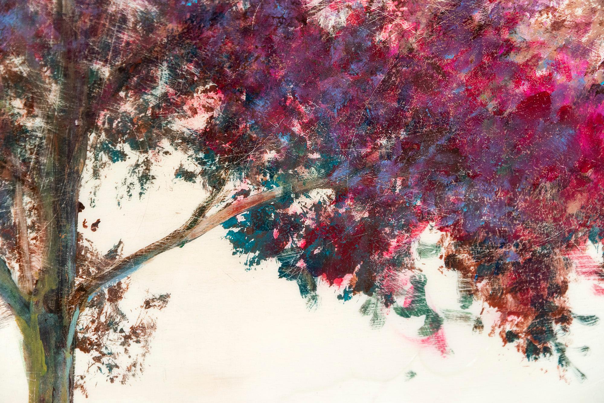 Phantome - contemporaneo, paesaggio, albero, acrilico e resina su pannello in vendita 5