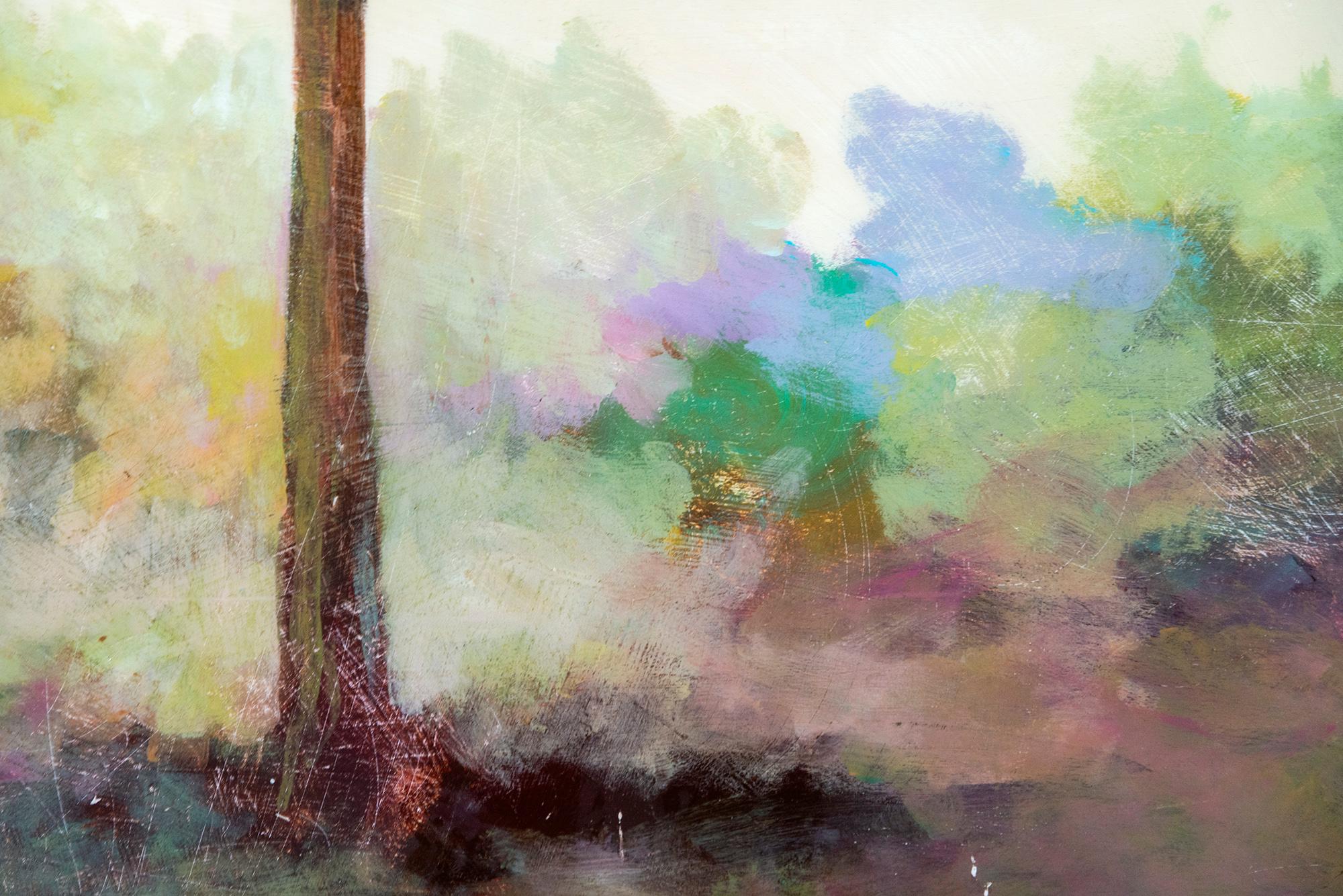 Phantome - contemporaneo, paesaggio, albero, acrilico e resina su pannello in vendita 6