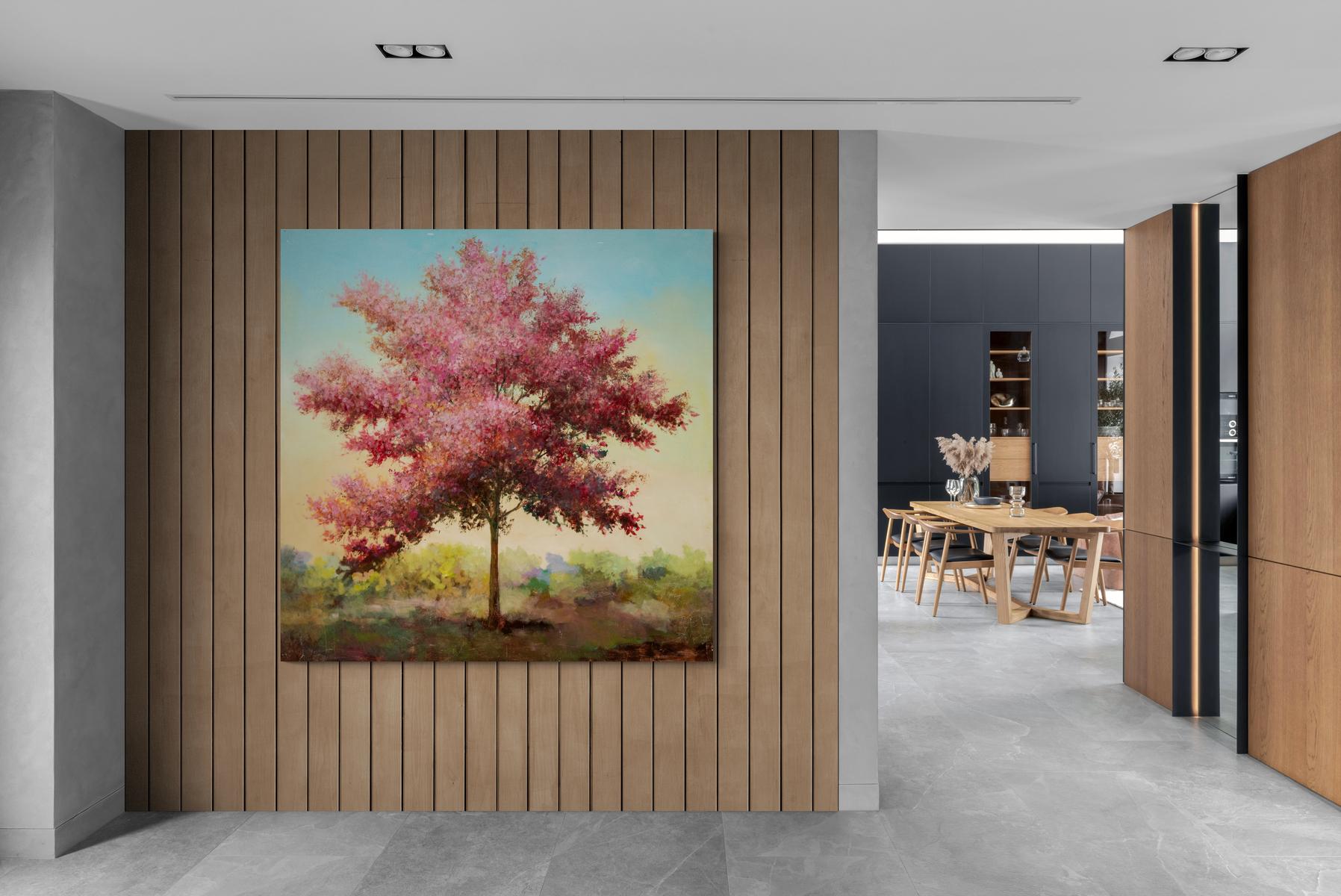 Phantome - contemporaneo, paesaggio, albero, acrilico e resina su pannello in vendita 8