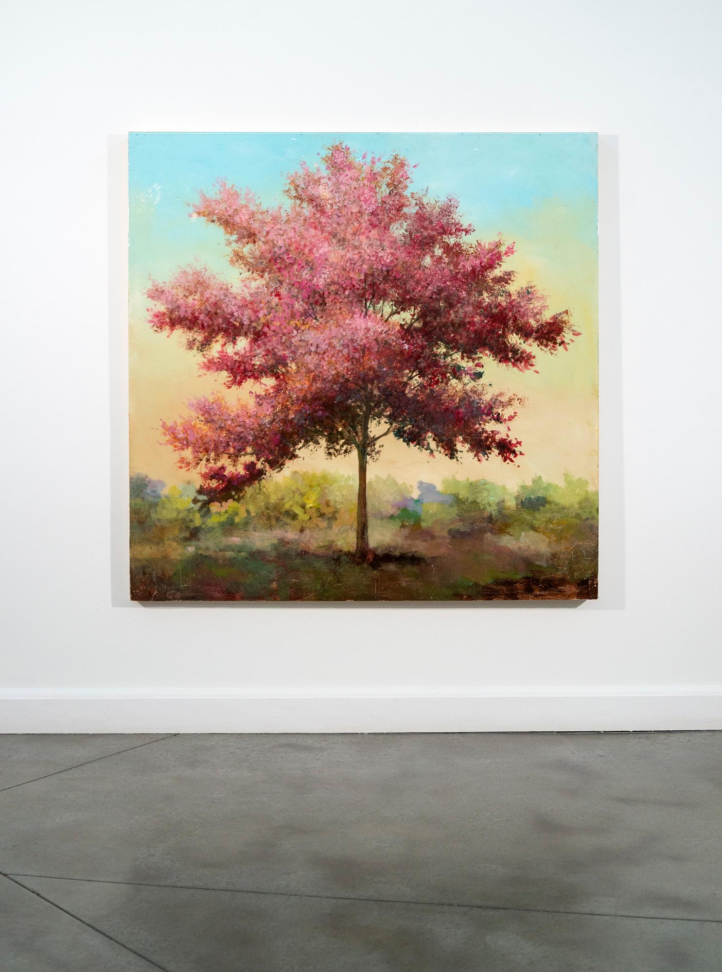 Phantome - contemporaneo, paesaggio, albero, acrilico e resina su pannello - Painting di Peter Hoffer