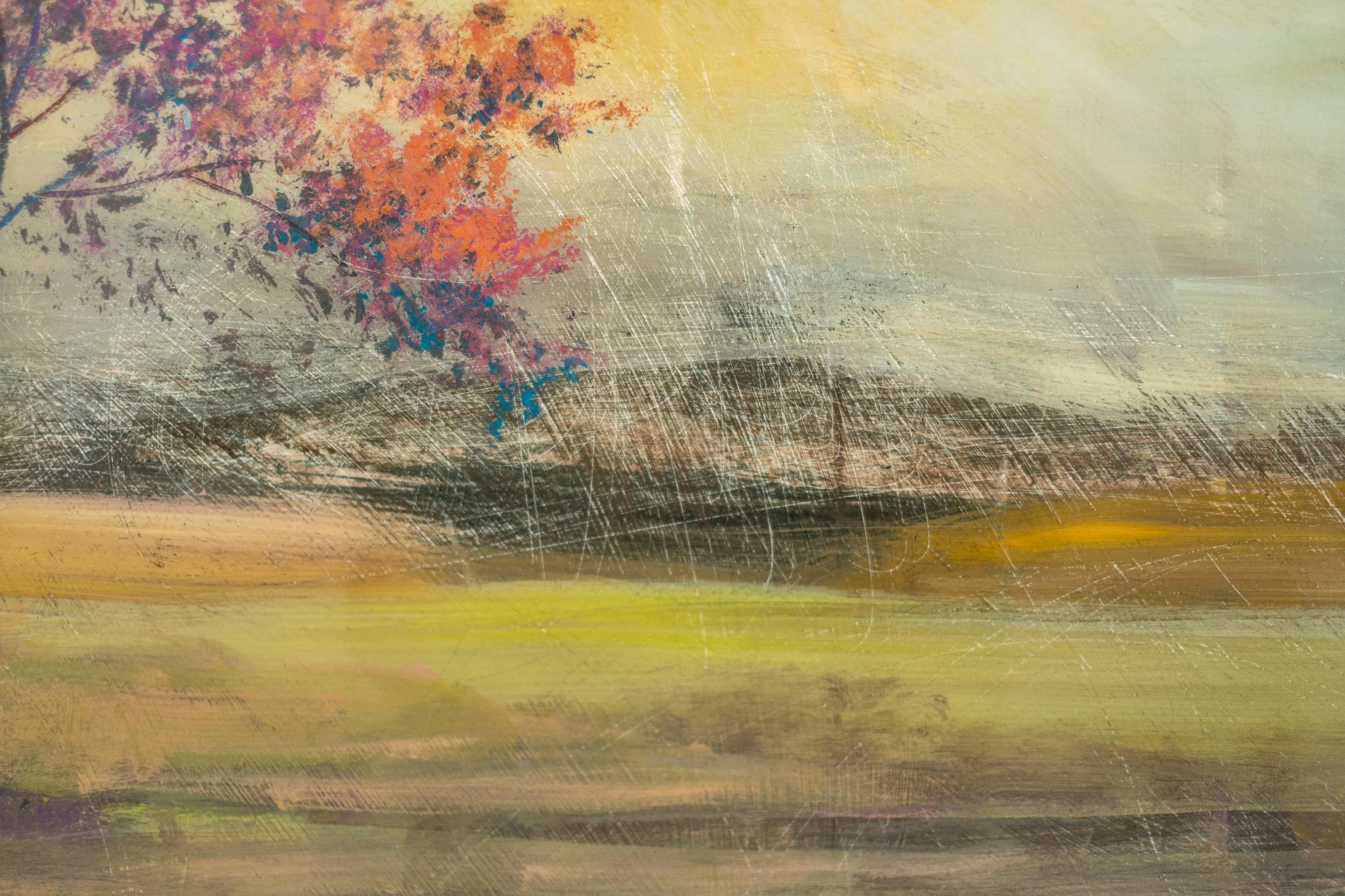 Plum Tree - contemporary, landscape, tree, acrylic and resin on panel For Sale 3
