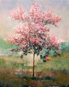 Prince - contemporáneo, paisaje, árbol, figurativo, acrílico y resina sobre panel