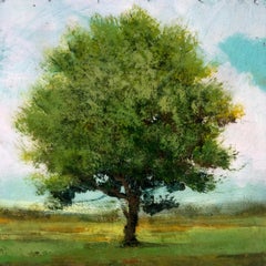 Sargento - contemporáneo, paisaje, árbol, figurativo, acrílico y resina sobre panel
