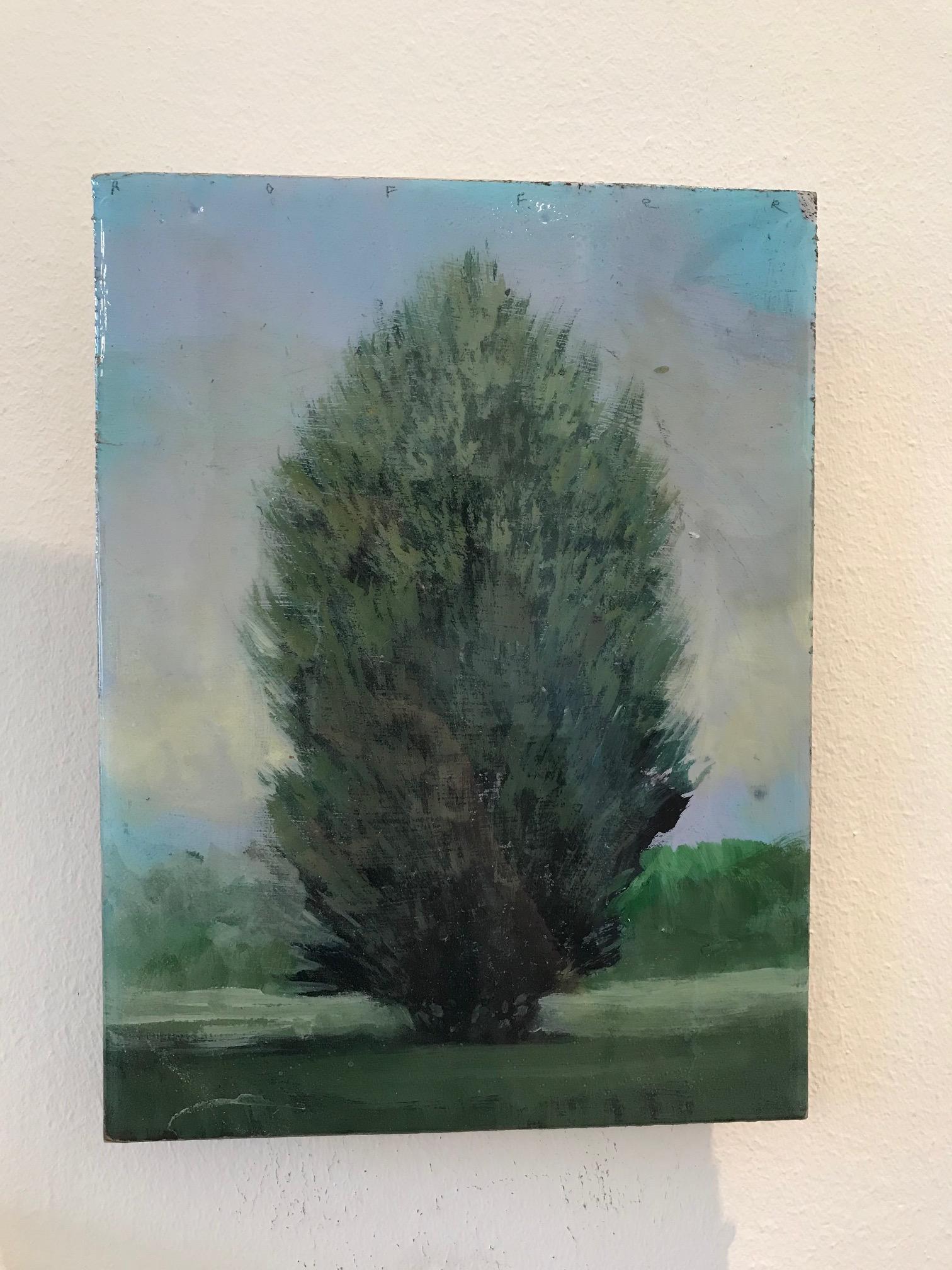 ''Silhouette 2'' Contemporary Canadian Landscape Painting of a Tree For Sale 3