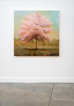 Temple - contemporary, landscape, tree, figurative, acrylic and resin on panel