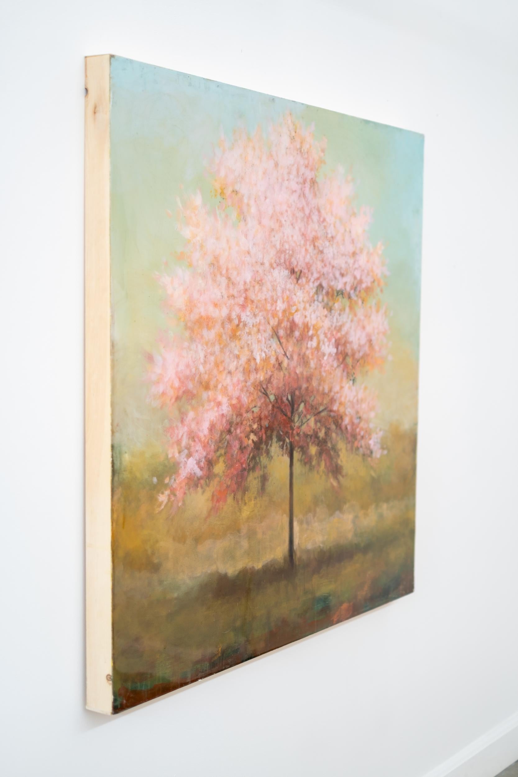 Temple - contemporaneo, paesaggio, albero, figurativo, acrilico e resina su pannello - Painting Contemporaneo di Peter Hoffer