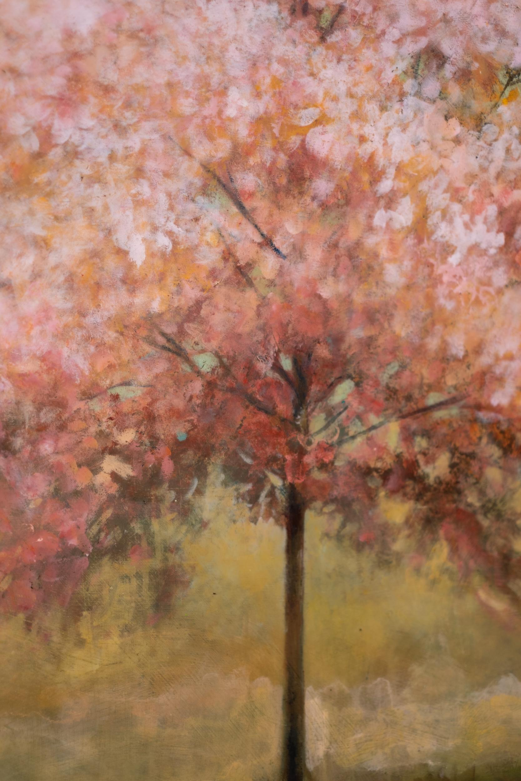 Questo dipinto di paesaggio contemporaneo è stato realizzato da un artista canadese.

Un albero solitario è al centro della scena in questo incantevole paesaggio di Peter Hoffer.
Huron cattura la gloria dei colori autunnali: la tavolozza è una ricca