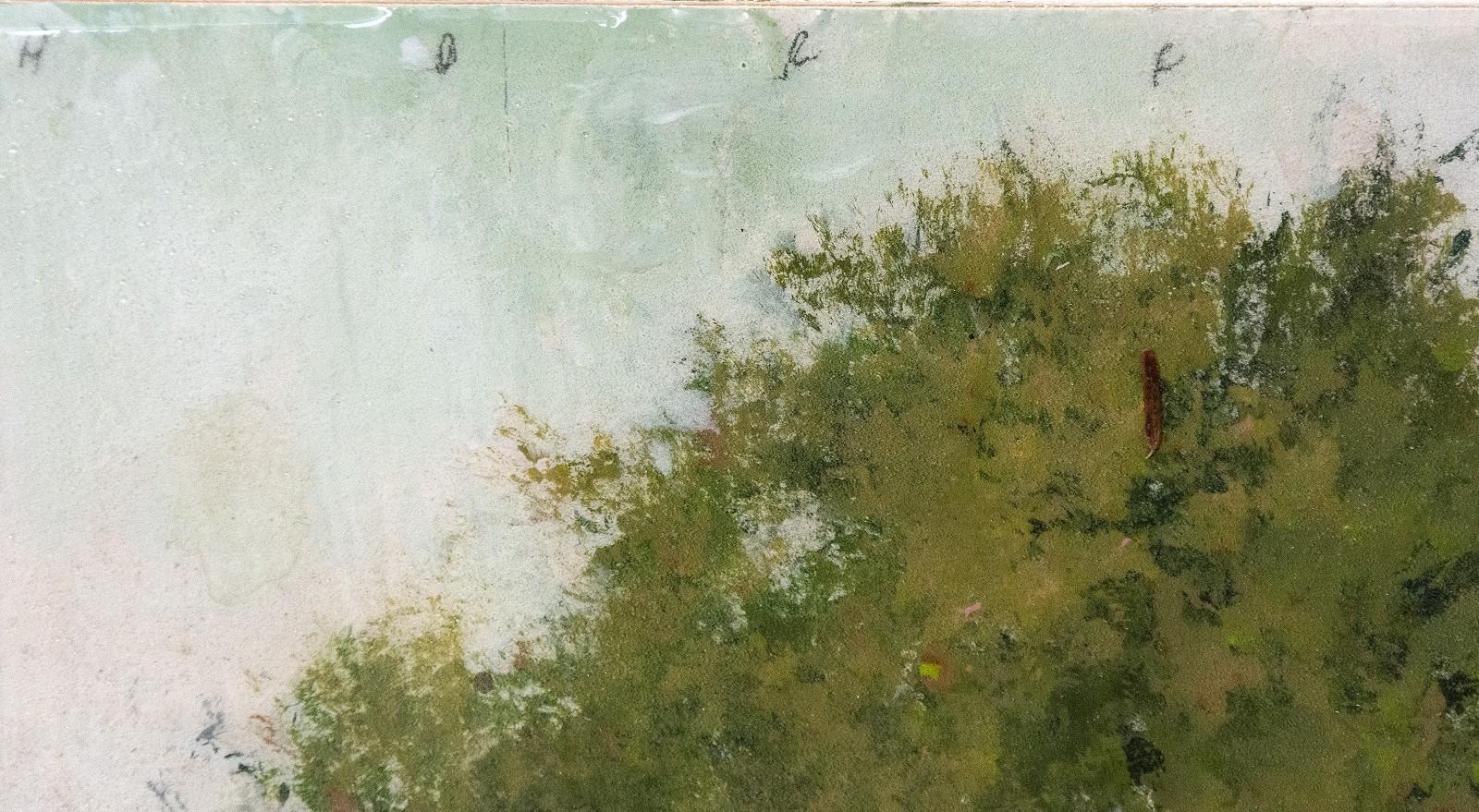 Baumporträt 20207 - klein, grün, rosa, figurativ, Acryl auf Platte Serie (Zeitgenössisch), Painting, von Peter Hoffer