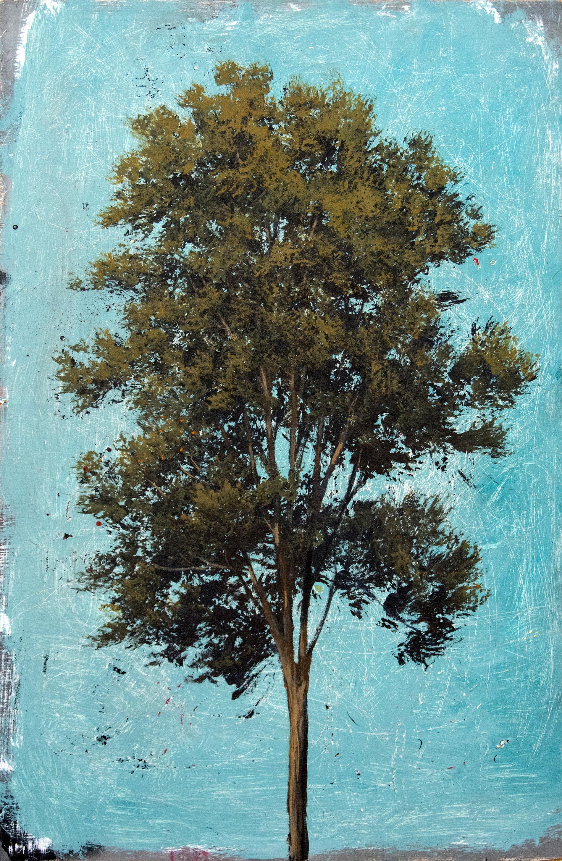 Peter Hoffer Landscape Painting - Tree With Aqua