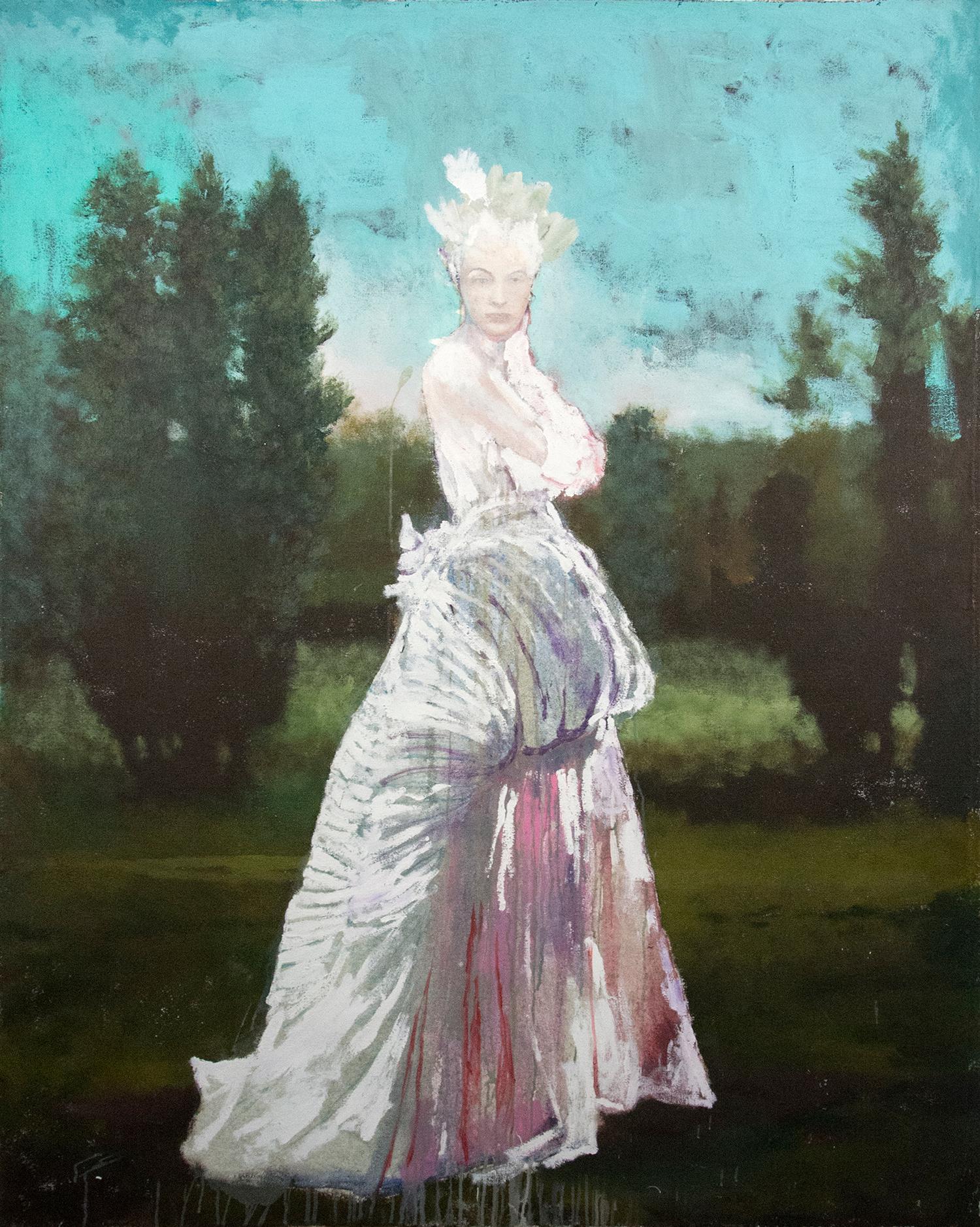 Peter Hoffer Portrait Painting - Woman in White