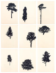 Der Wald (portfolio of 9) 12 of 12 - work on paper, wood block print, art paper