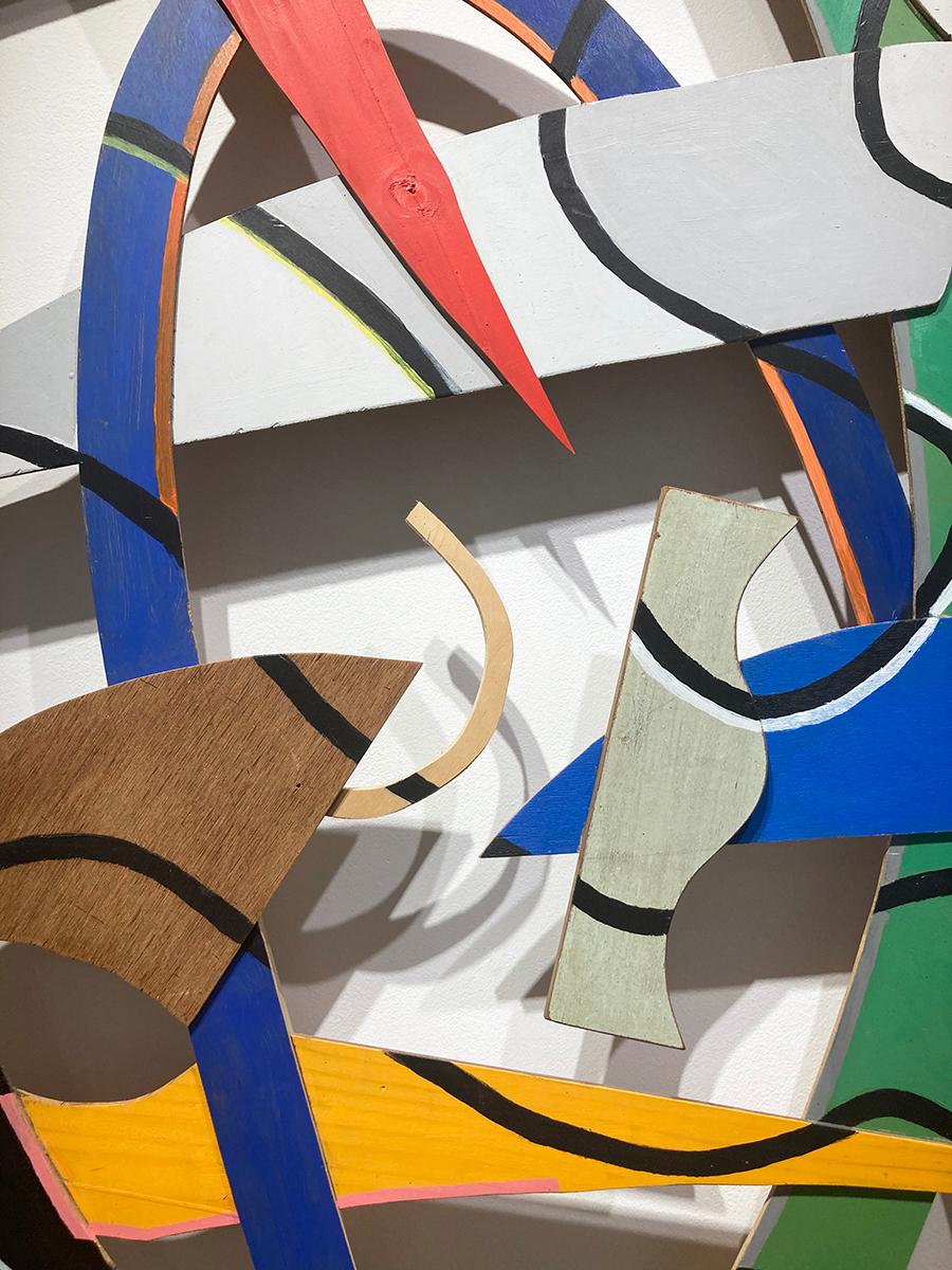 Óvalo Ultramar (Escultura tridimensional abstracta de madera para pared) en venta 2