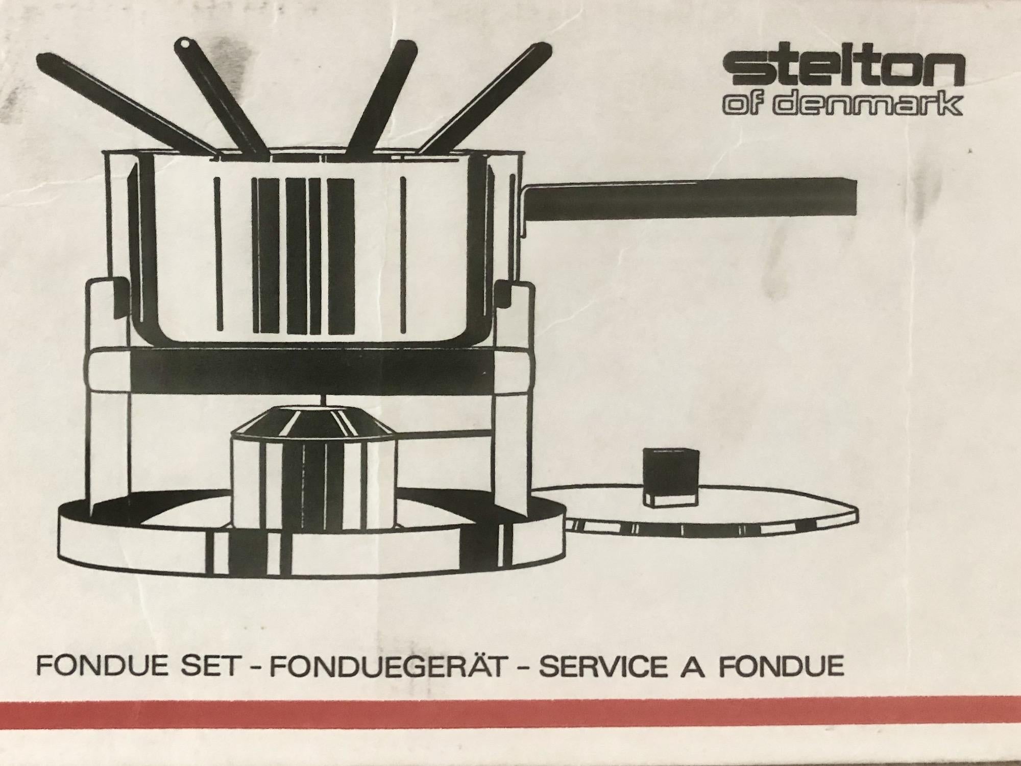 Danish Peter Holmblad Steel Fondue Set for Stelton Denmark