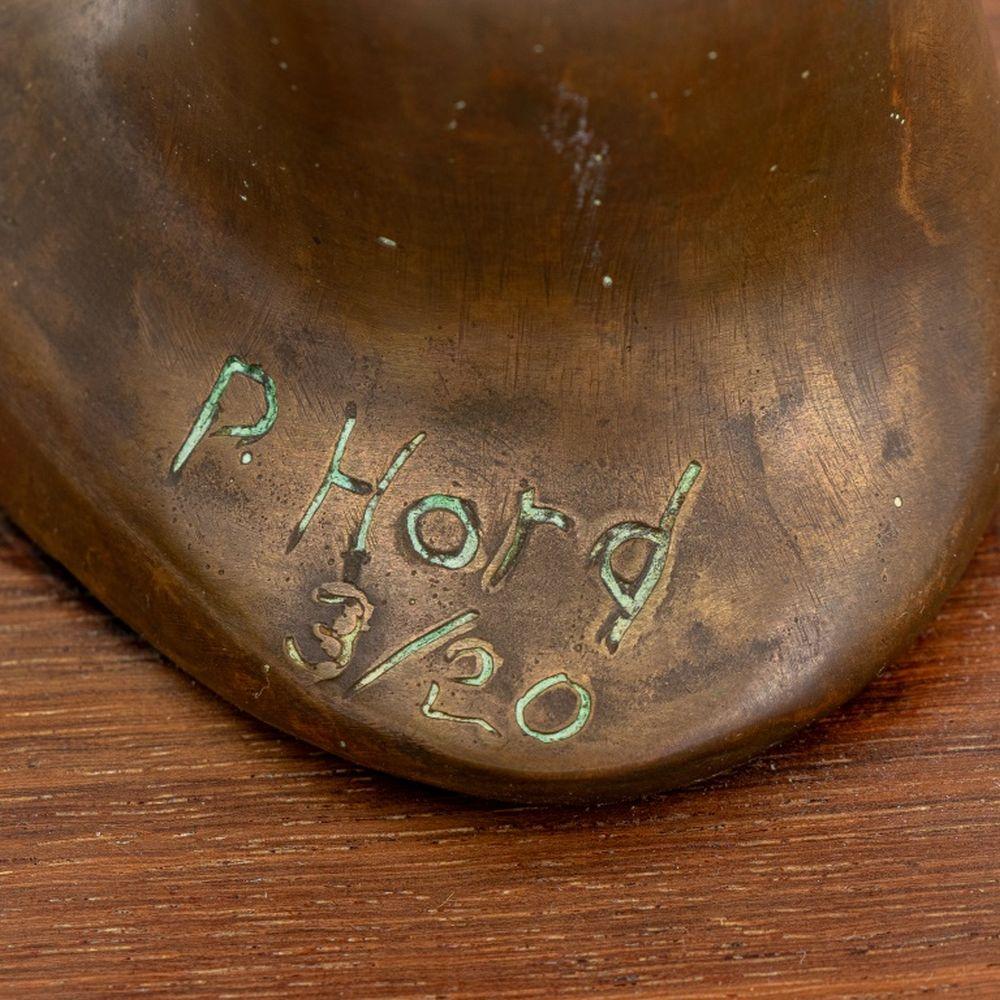 Modern Peter Hord Stylized Figural Bronze Sculptures, 2 For Sale