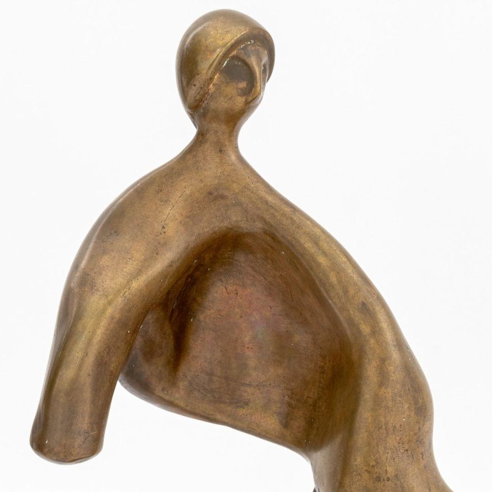 American Peter Hord Stylized Figural Bronze Sculptures, 2 For Sale