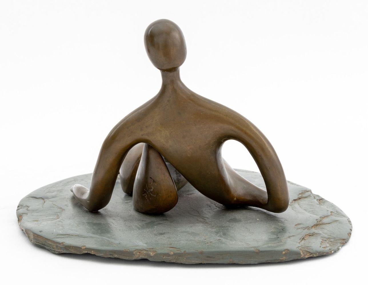 Peter Hord Stylized Figural Bronze Sculptures, 2 For Sale 2