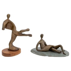 Peter Hord Esculturas Figurales Estilizadas de Bronce, 2