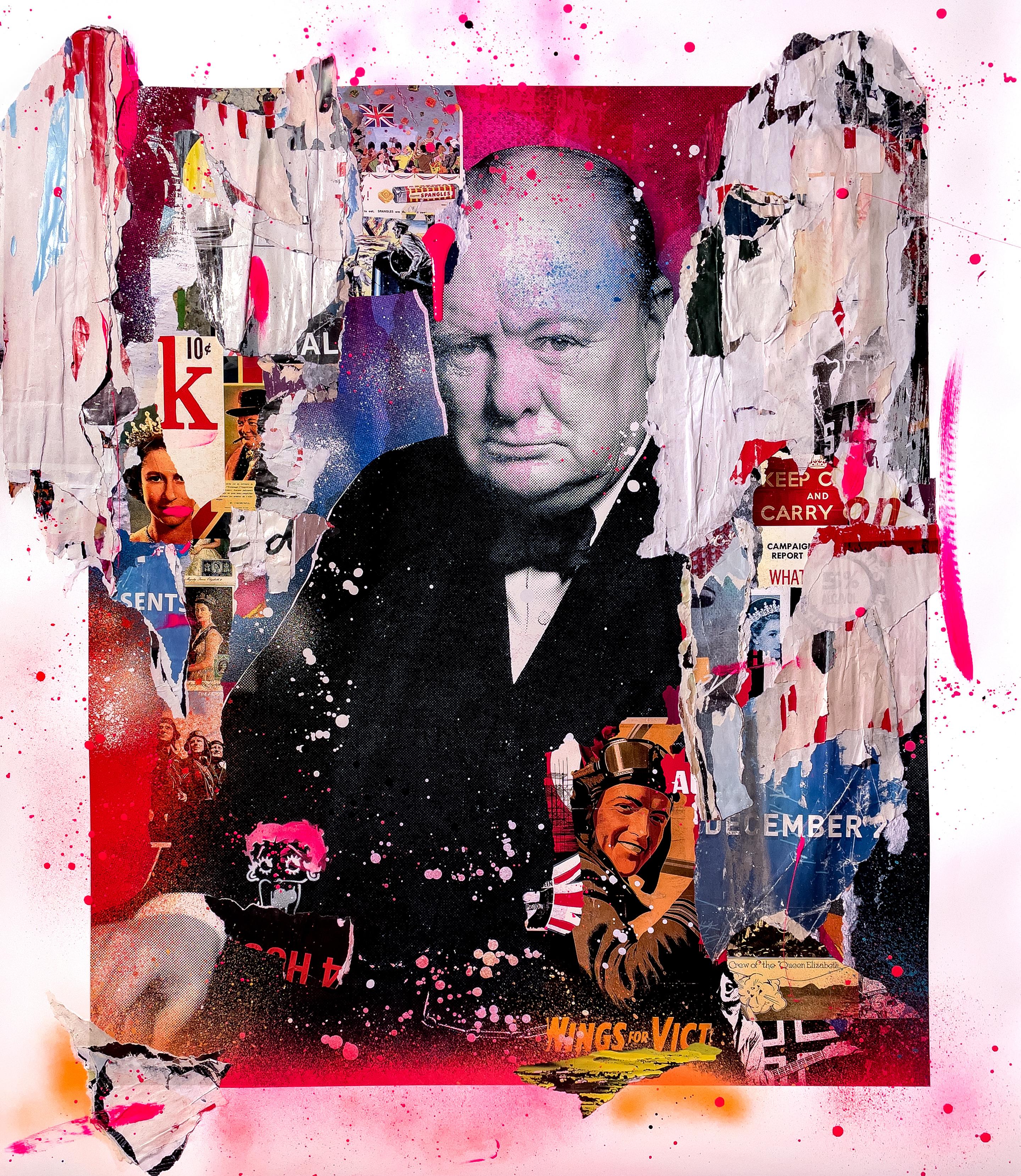 Churchill - Mixed Media Art by Peter Horvath