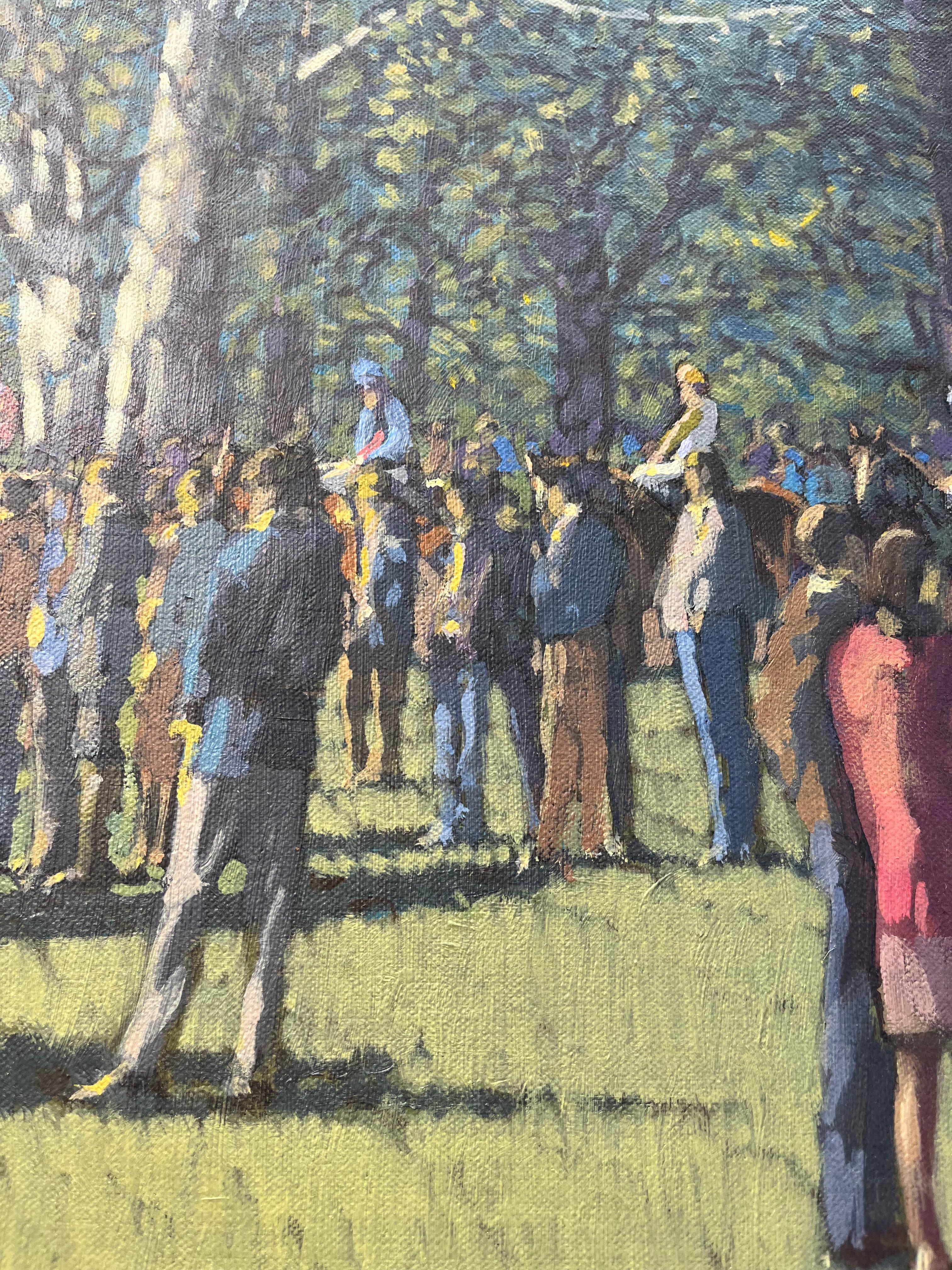 Keeneland Paddock, Spring Meet - Brown Animal Painting by Peter howell