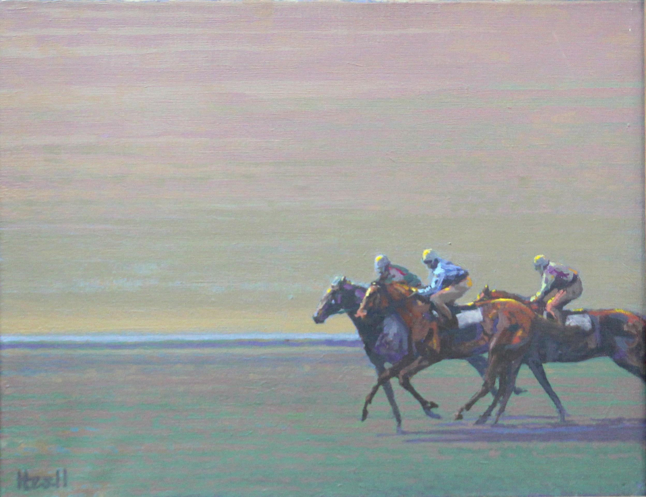 Peter Howell, Horses # 3 on Back, Oil on Canvas - Painting by Peter howell