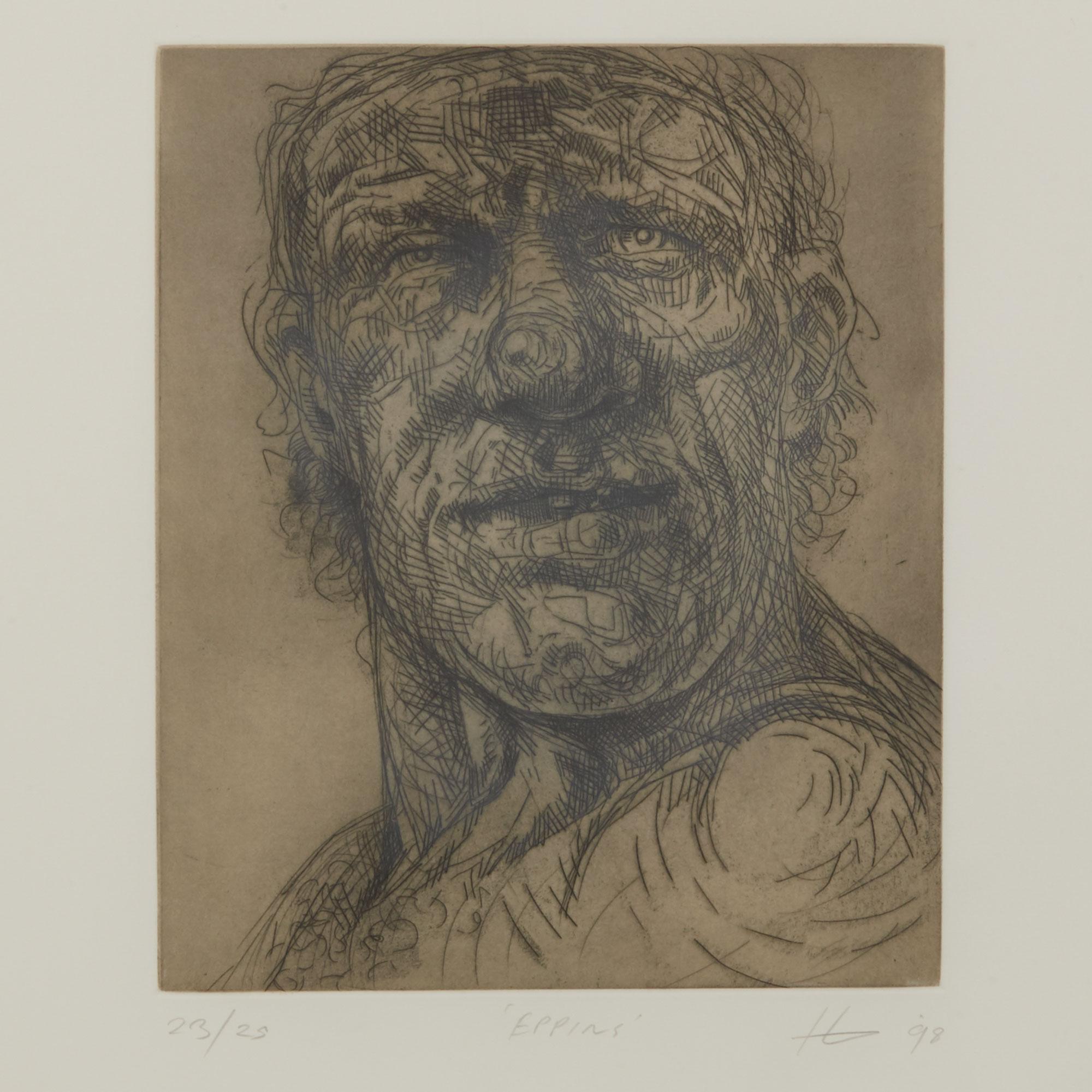 Ein gerahmter Druck in limitierter Auflage von Peter Howson mit dem Titel 