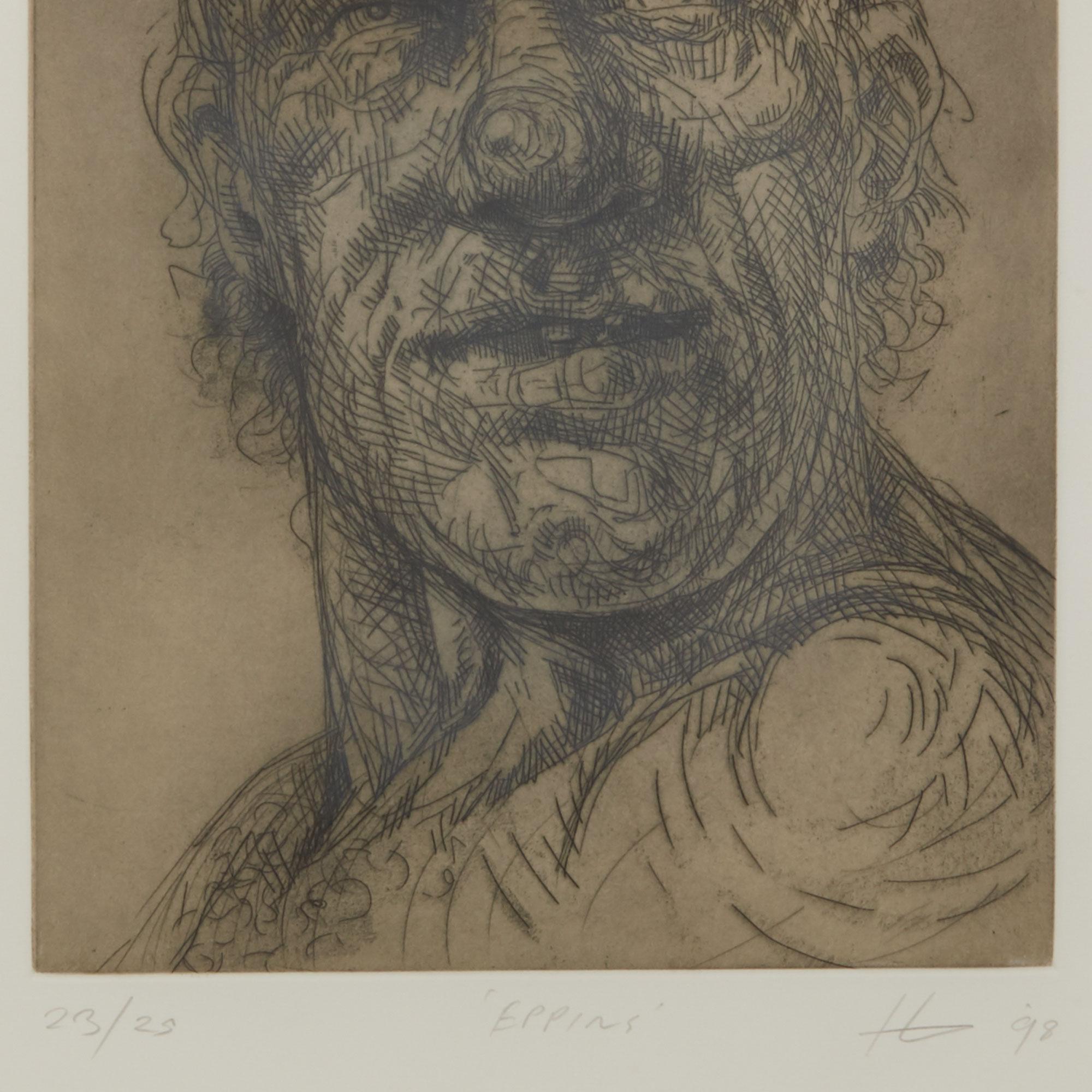 Peter Howson Serie Underground Stampa Epping con cornice, 1998 In condizioni ottime in vendita a Bishop's Stortford, Hertfordshire