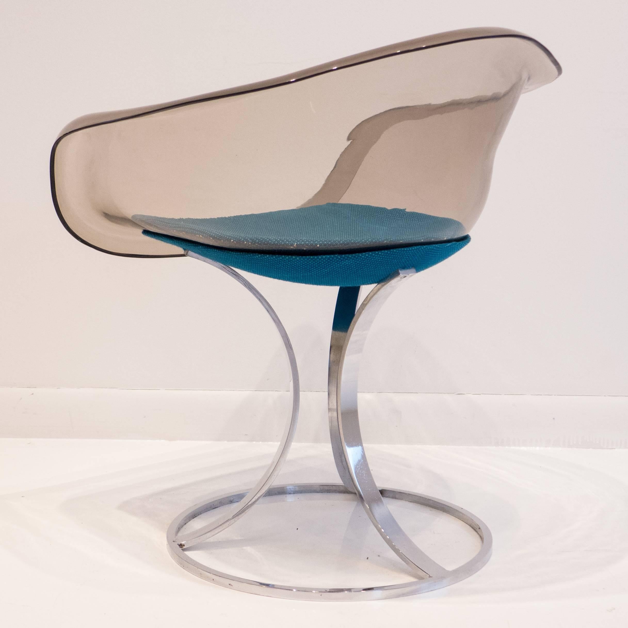 Mid-Century Modern Peter Hoyte Acrylic and Chrome Chair