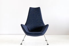 Peter Hoyte Lounge Chair in Blue Raf Simons Bouclé Fabric, England, 1960s