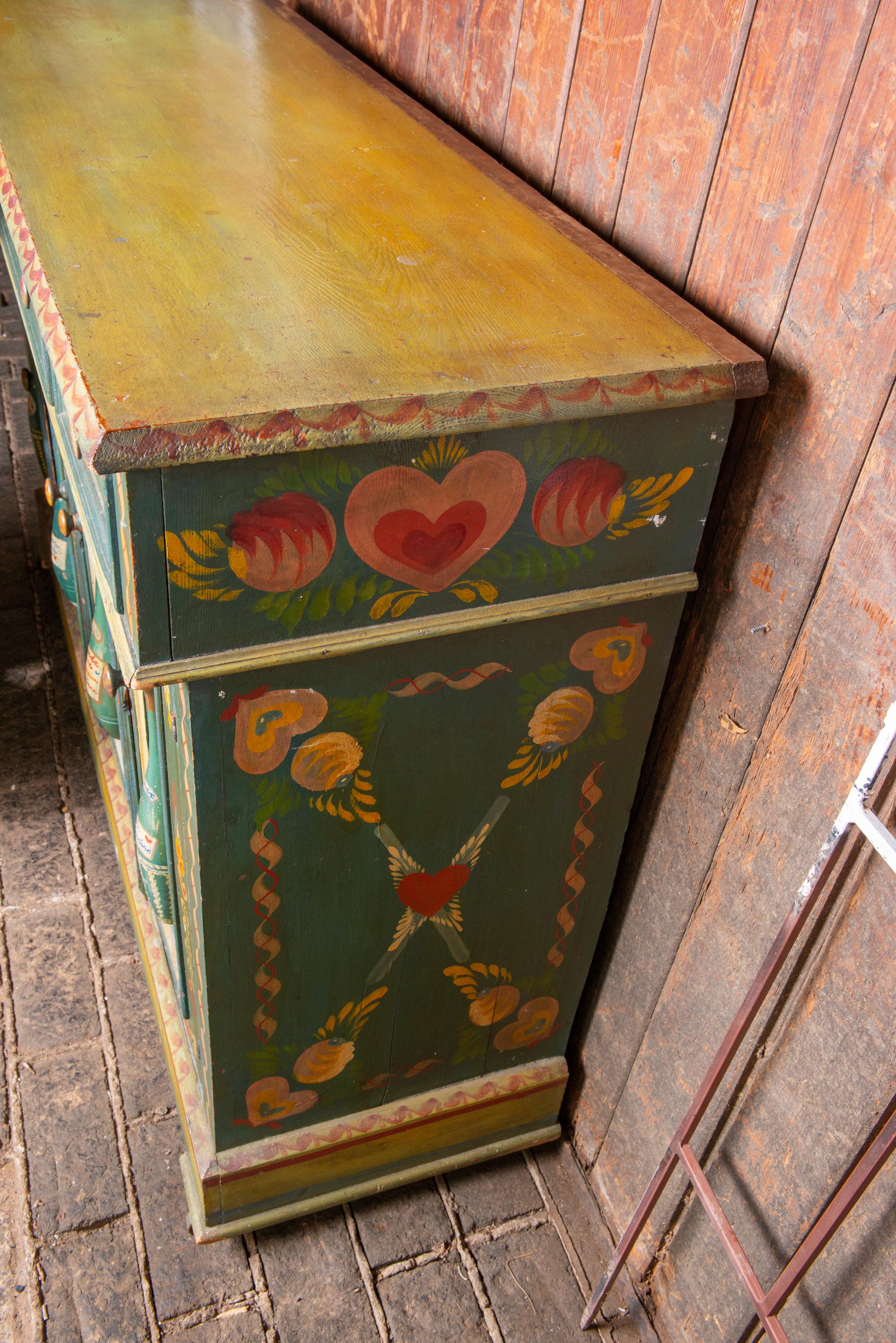 Peter Hunt Hand-Painted and Decorated Bar Cabinet For Sale 4
