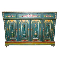 Peter Hunt Hand-Painted and Decorated Bar Cabinet