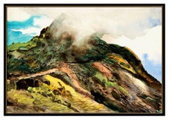 Peter Hurd Original Watercolor Painting Signed Landscape Authentic Framed Art