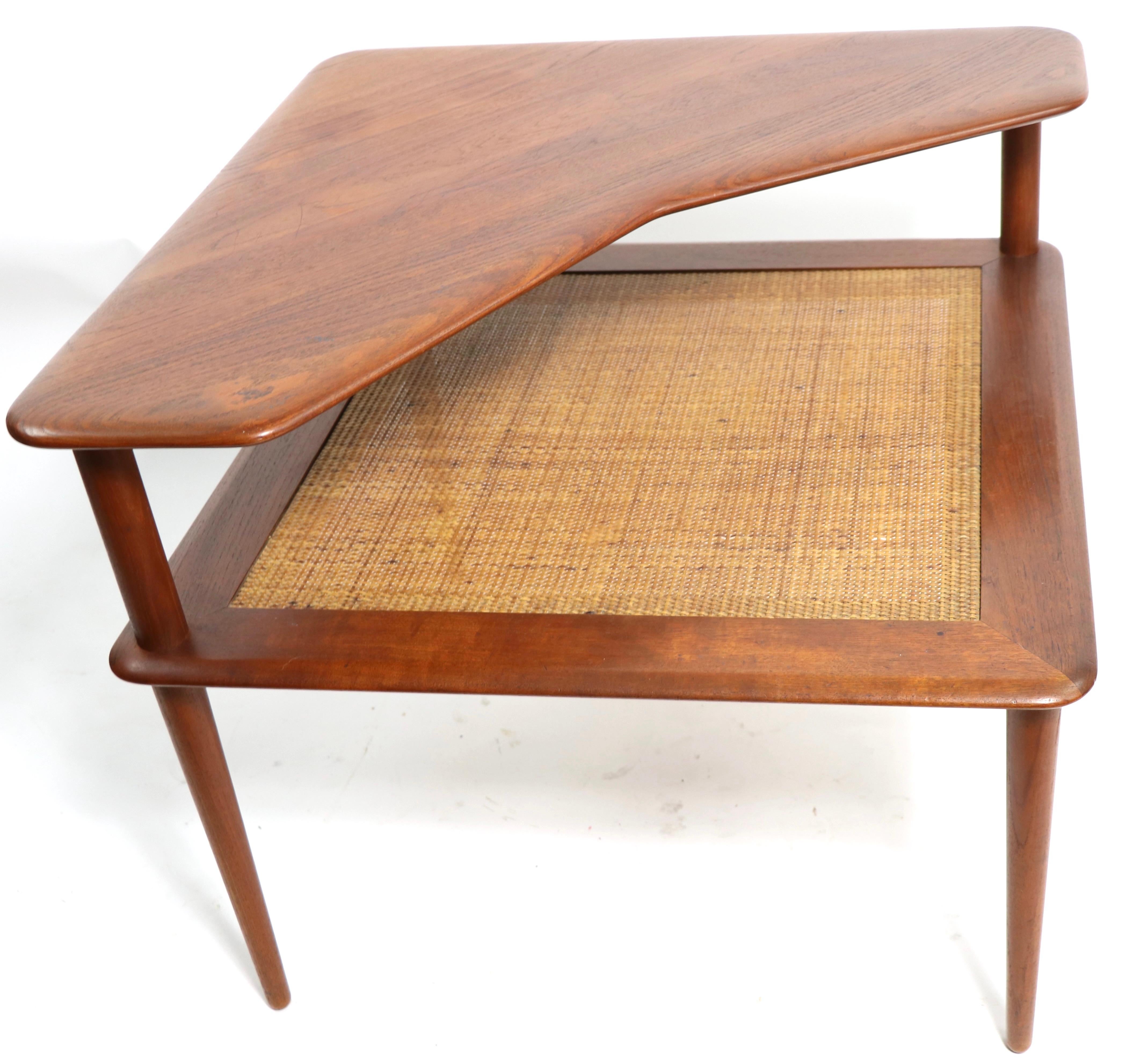Danish Peter Hvidt and Olga Moregaard Two Tier Corner Table for France and Son