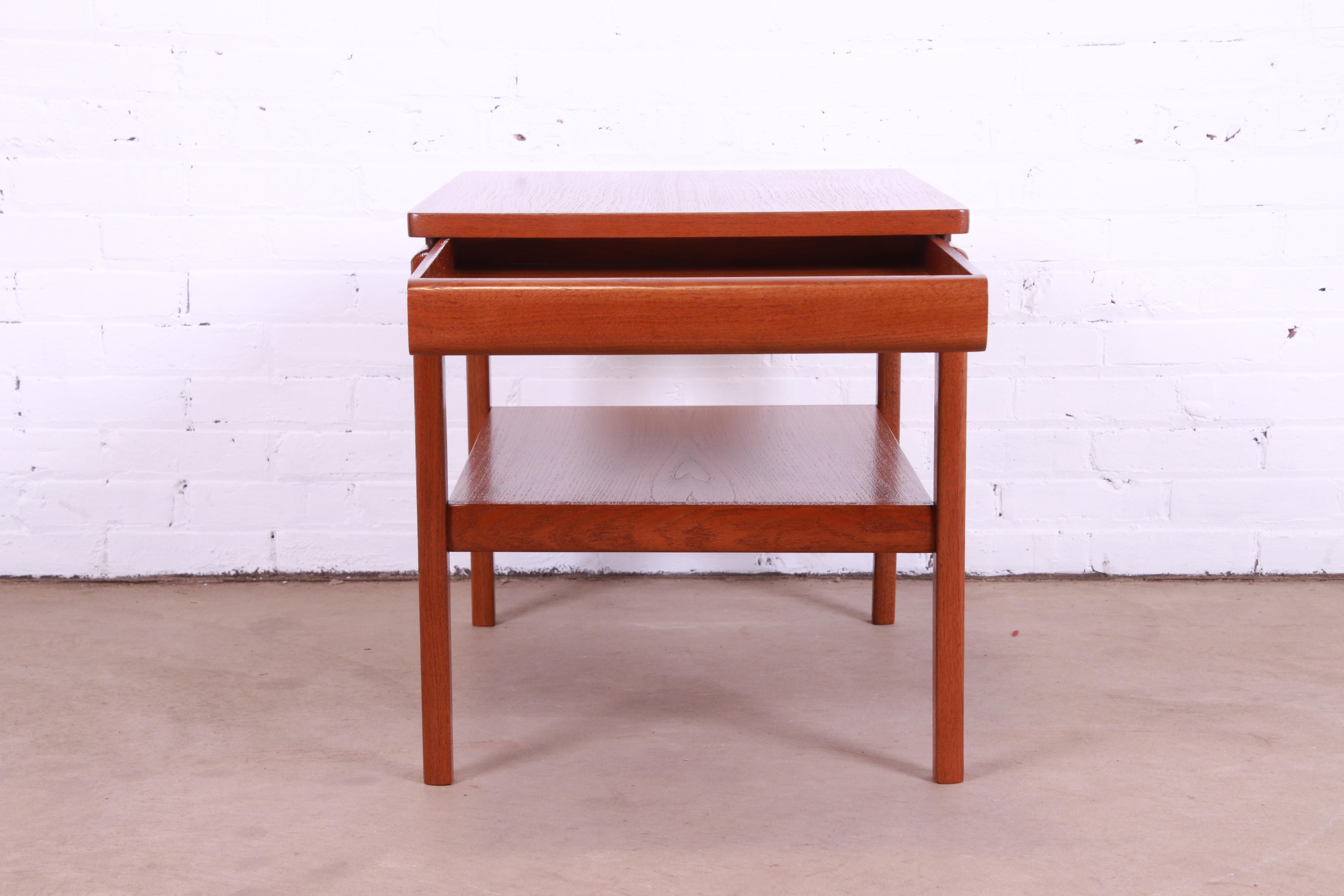 Peter Hvidt and Orla Mølgaard-Nielsen Attributed Danish Modern Teak Side Table For Sale 2