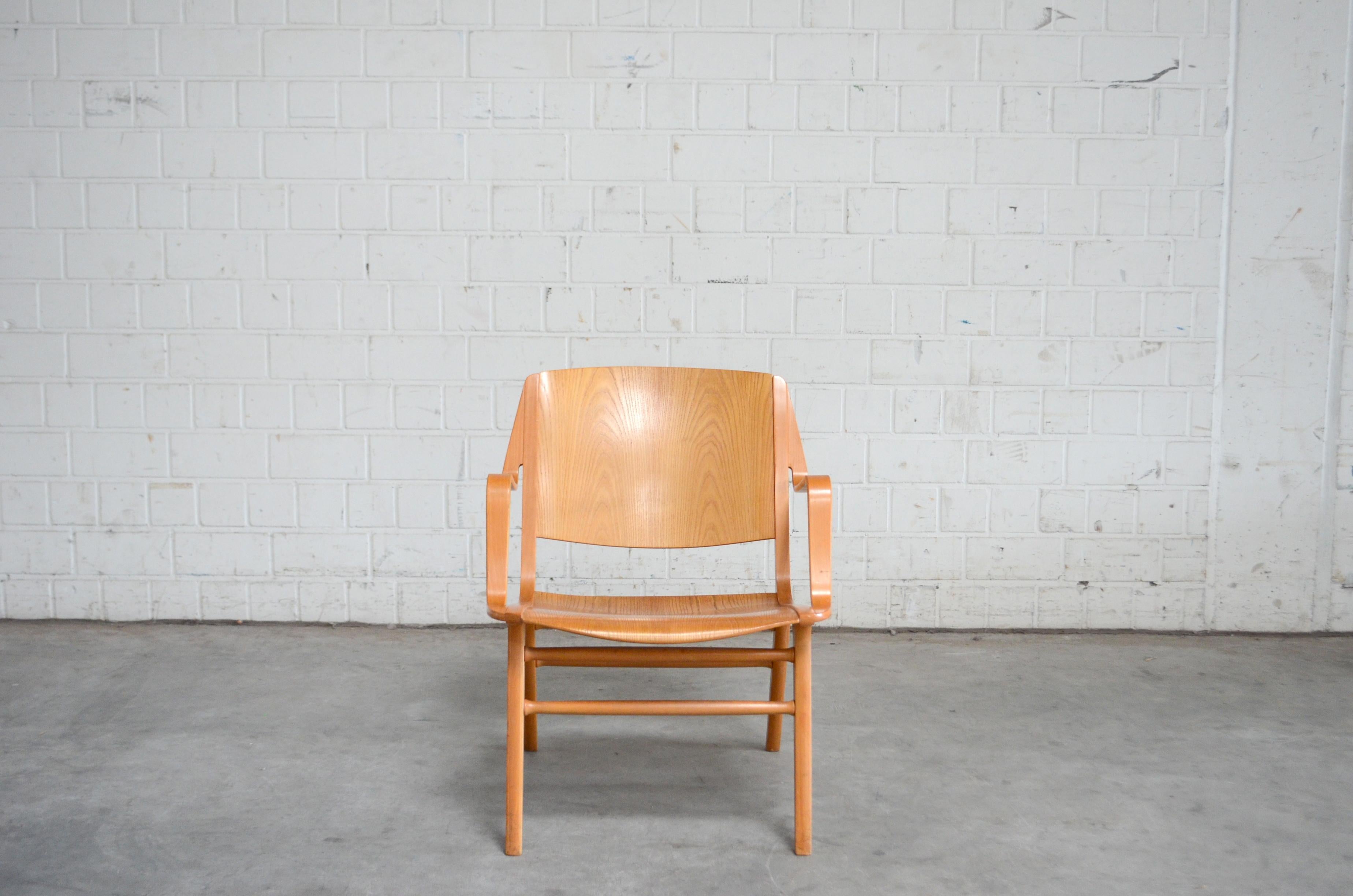 Beech Peter Hvidt and Orla Mølgaard-Nielsen Ax Lounge Chair for Fritz Hansen For Sale