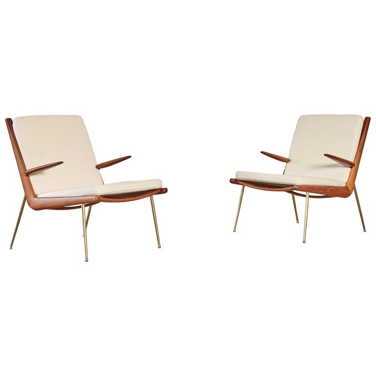 Peter Hvidt and Orla Mølgaard-Nielsen for France & Daverkosen Boomerang chairs, 1960s, offered by 50/60/70 